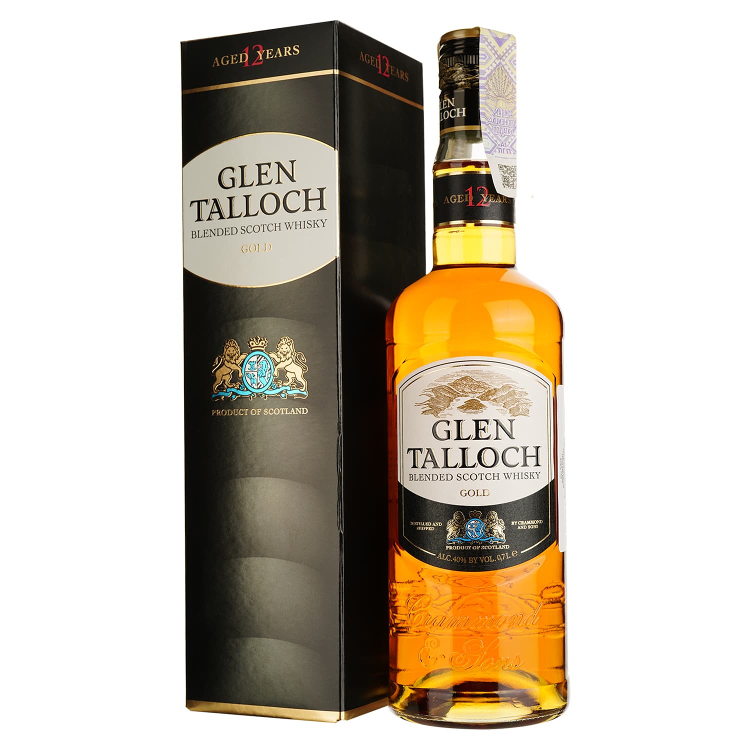 Віскі Glen Talloch 12 yo Blended Scotch Whisky 40% 0.7 л в подарунковій упаковці