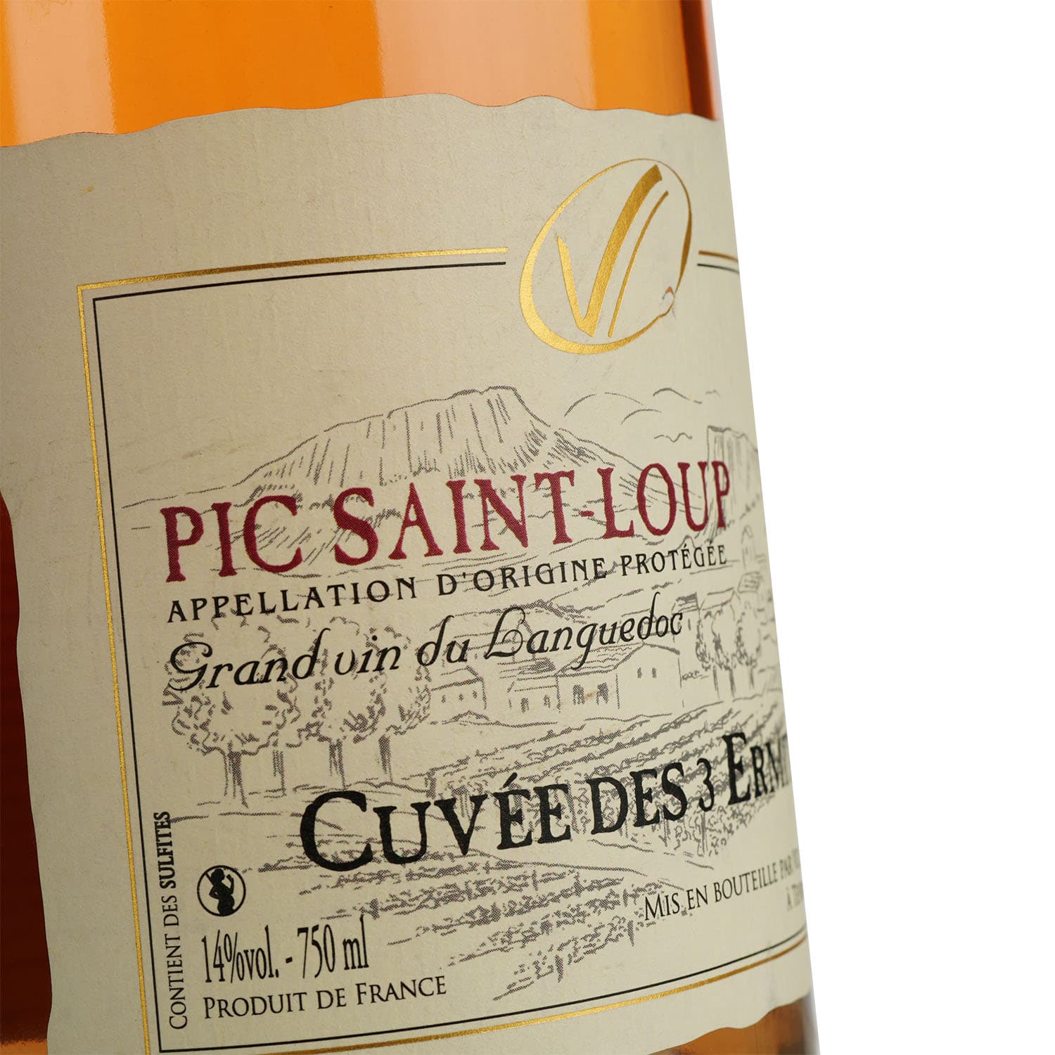 Вино Cuvee des 3 Ermites Rose AOP Pic Saint Loup, рожеве, сухе, 0,75 л