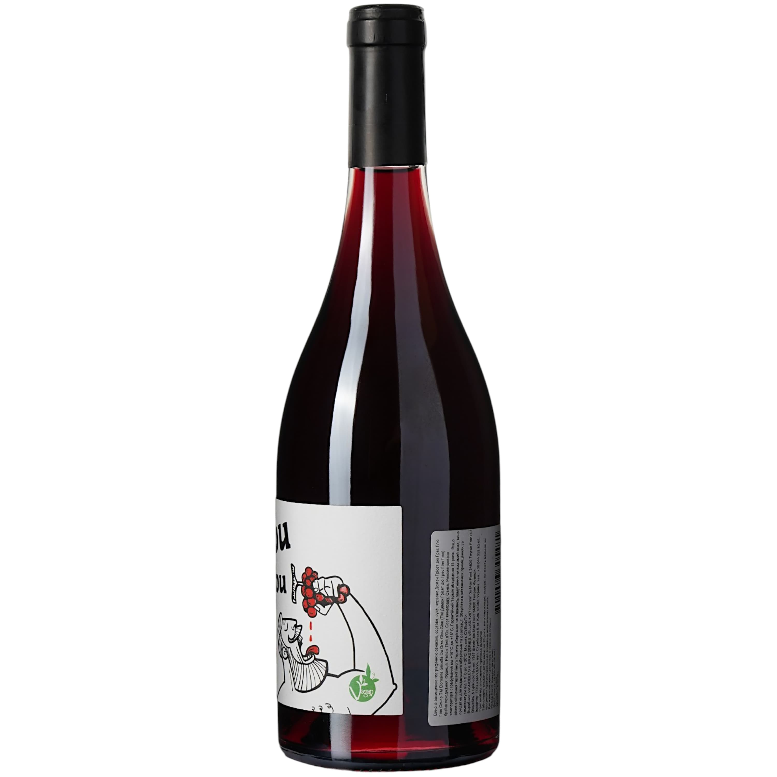 Вино Grisette des Gres Glou Glou Cinsault Bio IGP Pays D'Oc, червоне, сухе, 0,75 л