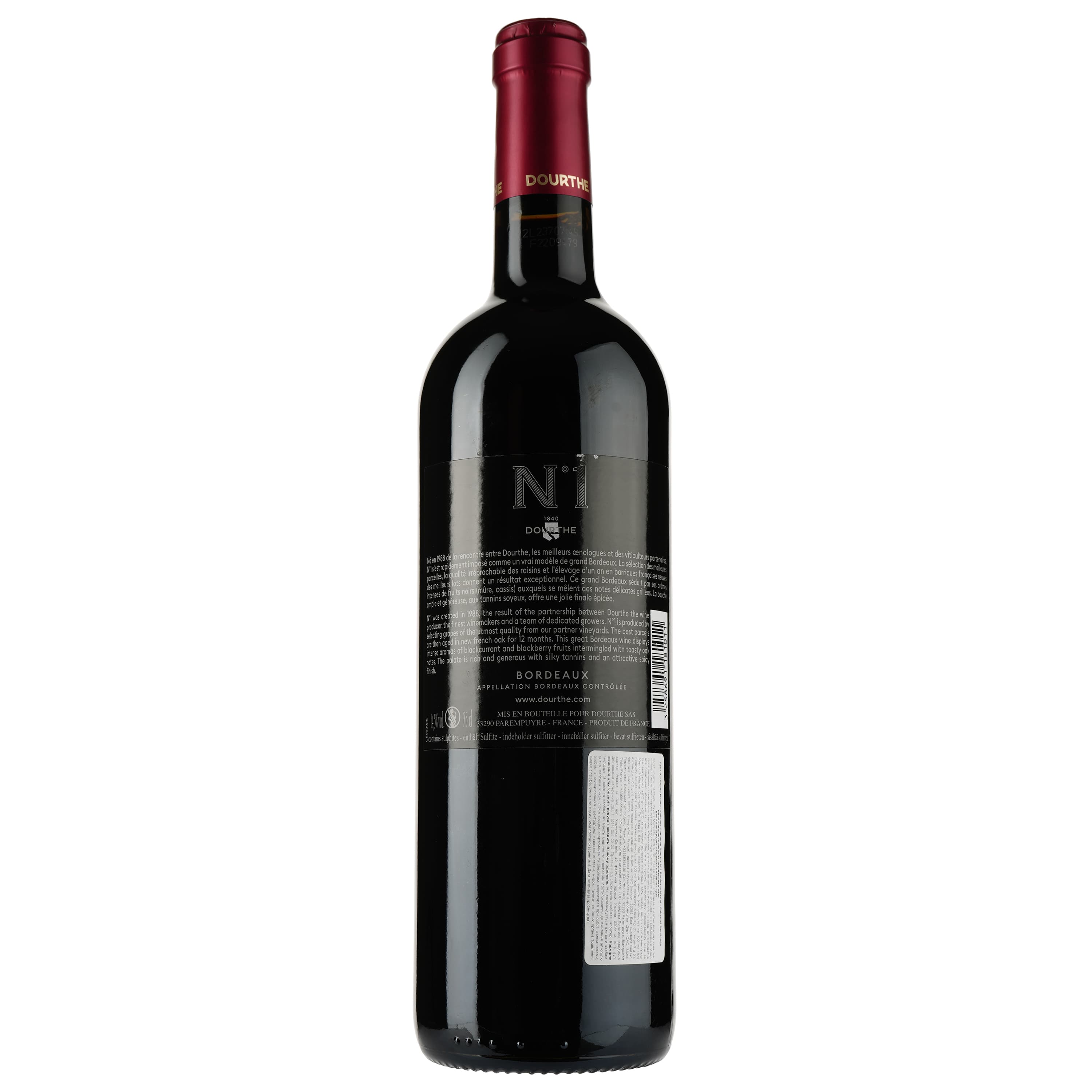 Вино Dourthe №1 Bordeaux Rouge, червоне, сухе, 13,5%, 0,75 л