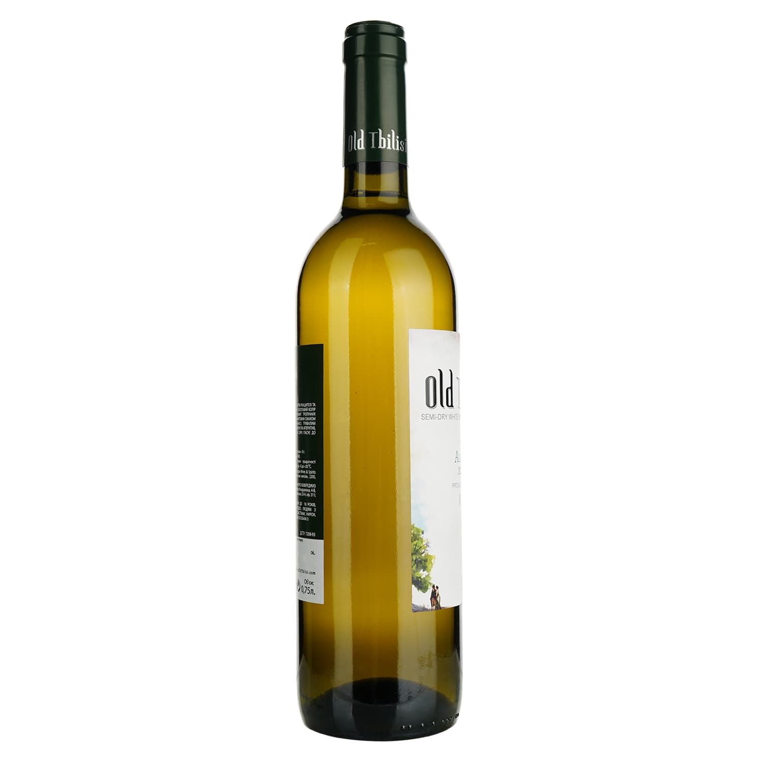 Вино Old Tbilisi Алаверди, біле, напівсухе, 12%, 0,75 л