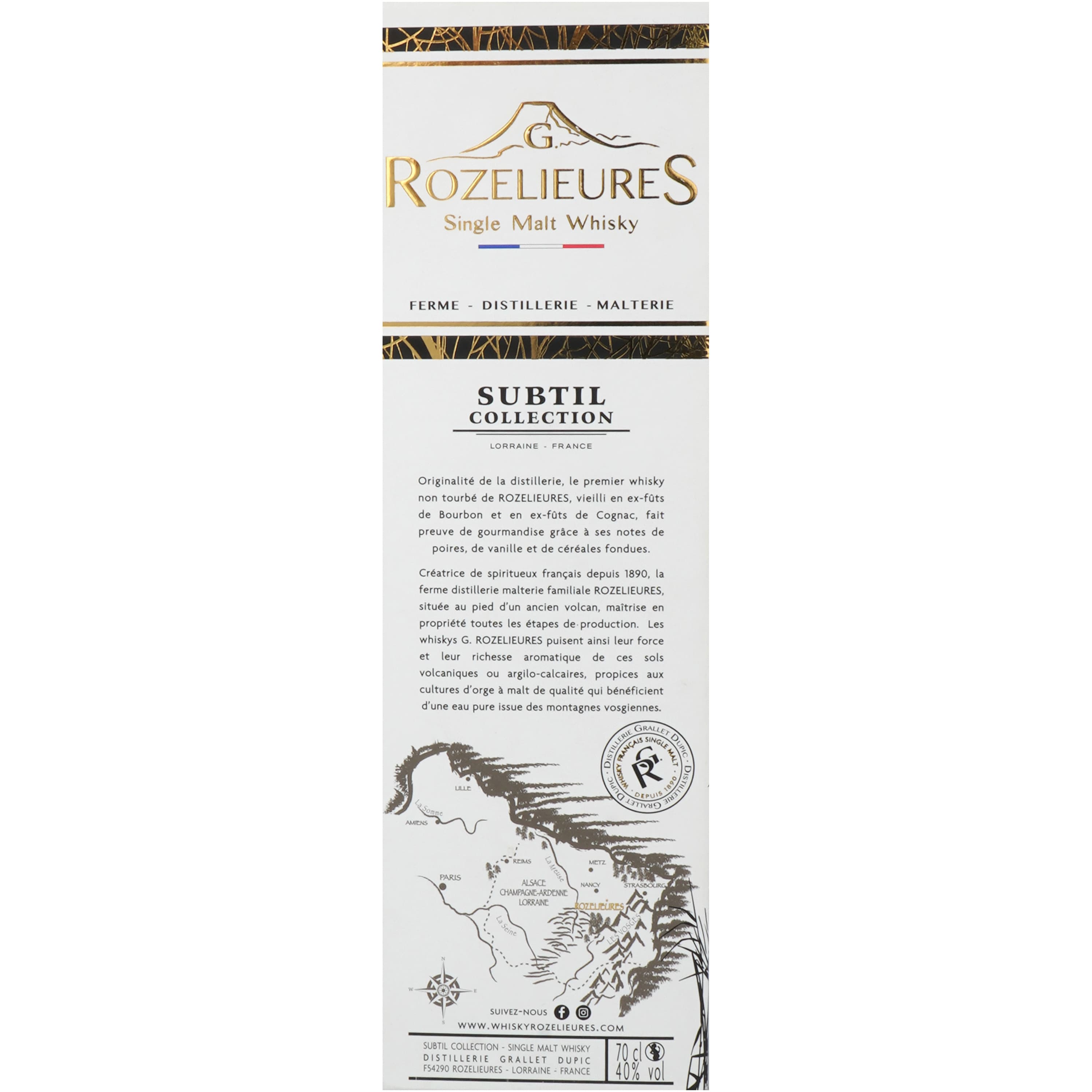 Віскі Rozelieures Subtil Collection 40% 0.7 л в подарунковій коробці
