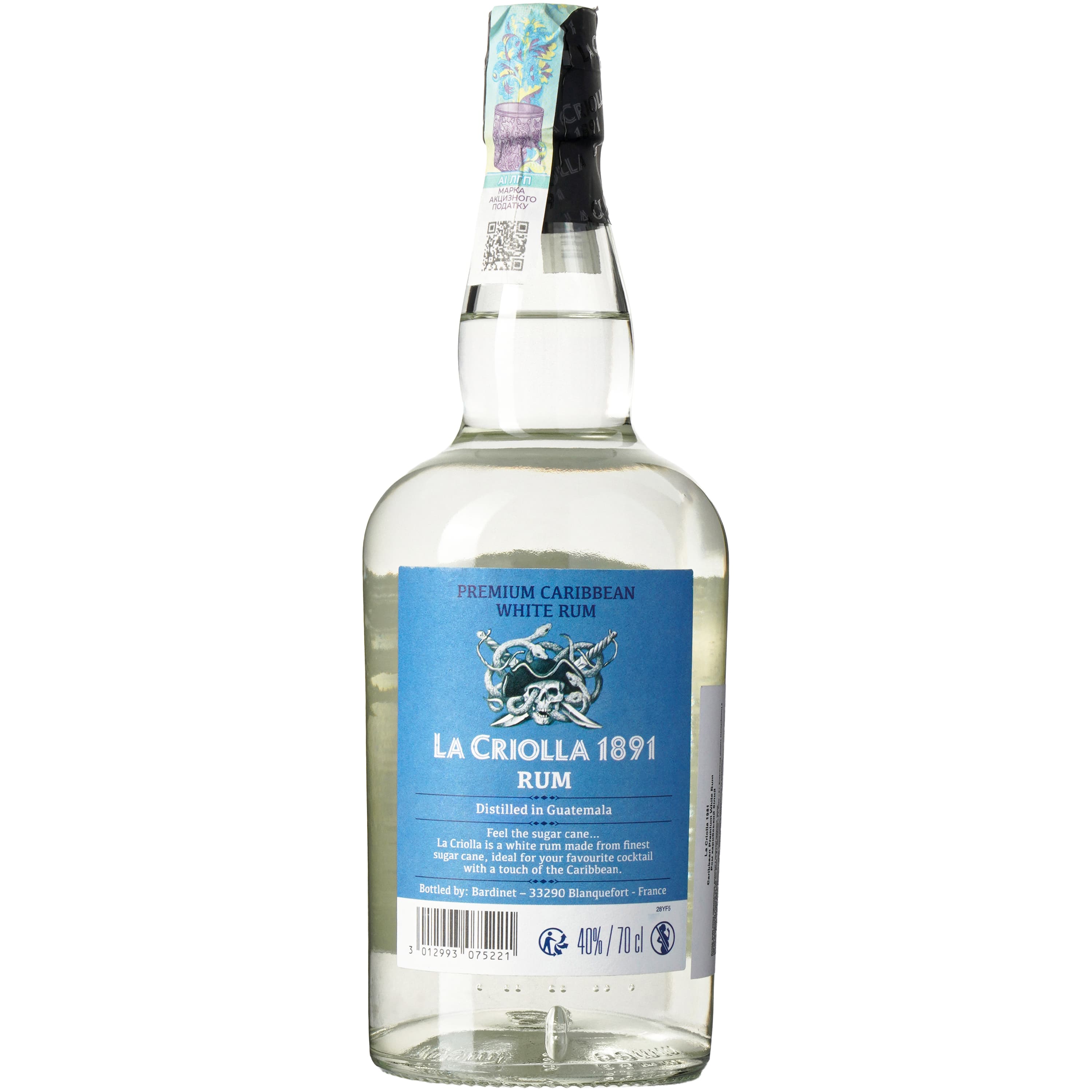Ром Bardinet La Criolla 1891 Caribbean White 40% 0.7 л