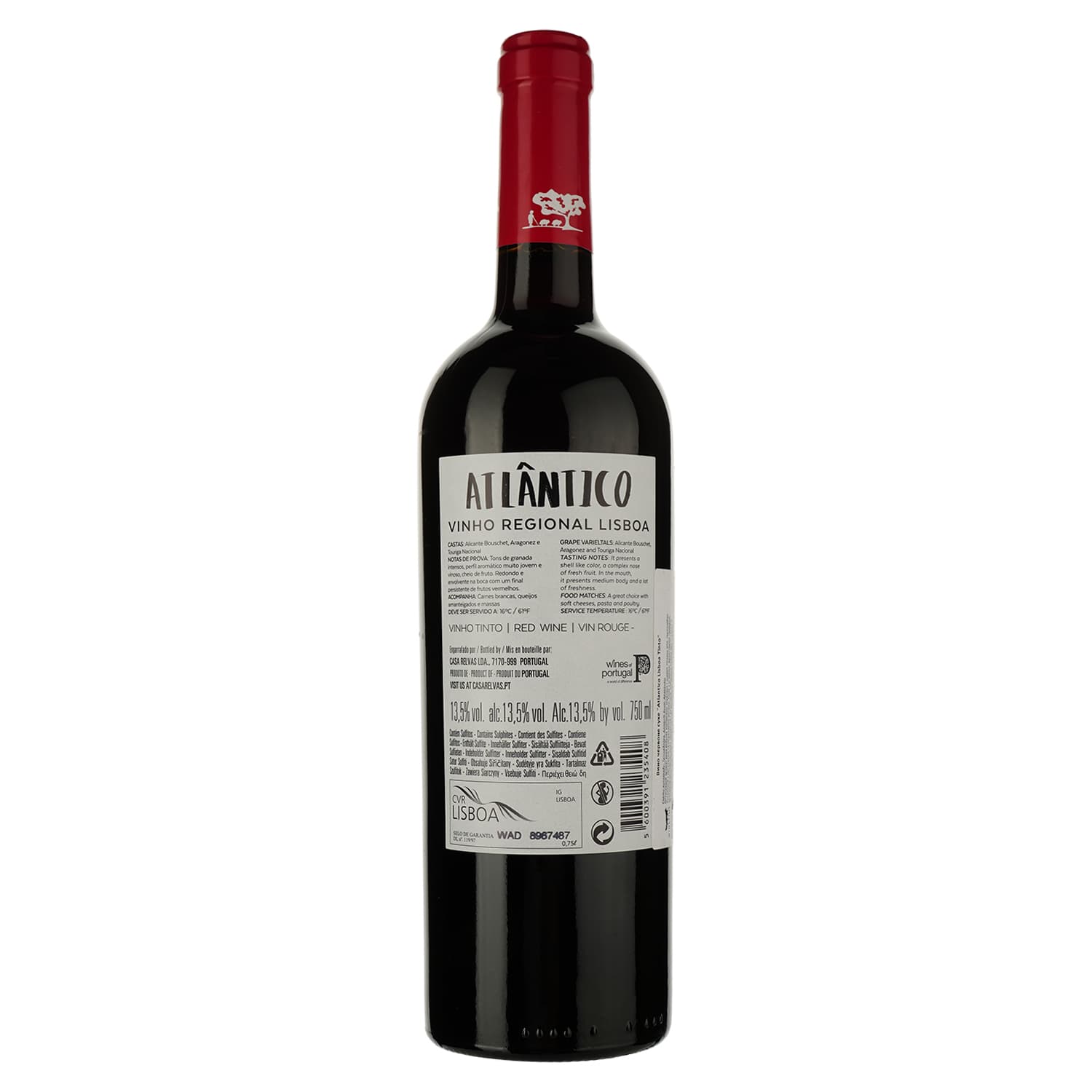Вино Atlantico Lisboa Tinto червоне сухе 0.75 л