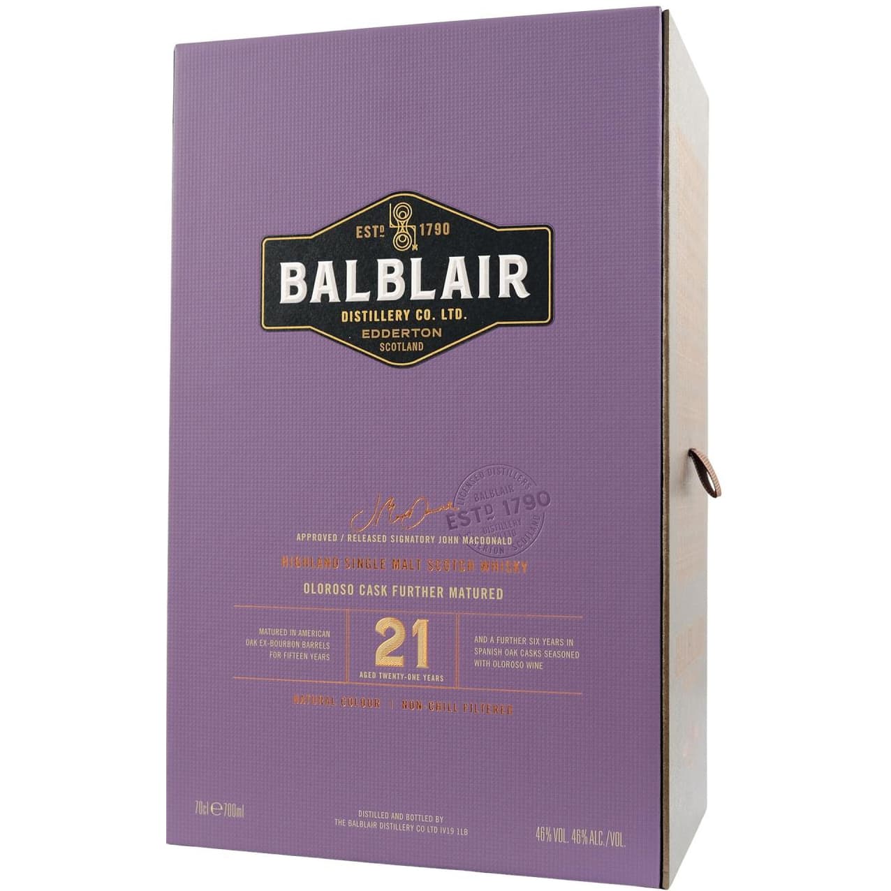 Віскі Balblair Highland Single Malt 21 y.o. 46% 0.7 л