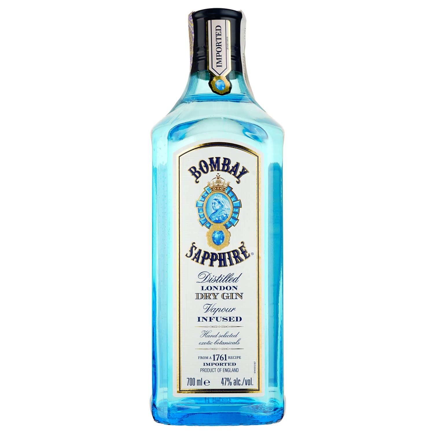 Упаковка джину Bombay Sapphire London Dry Gin 47% 4.2 л (0.7 л х 6 шт.)