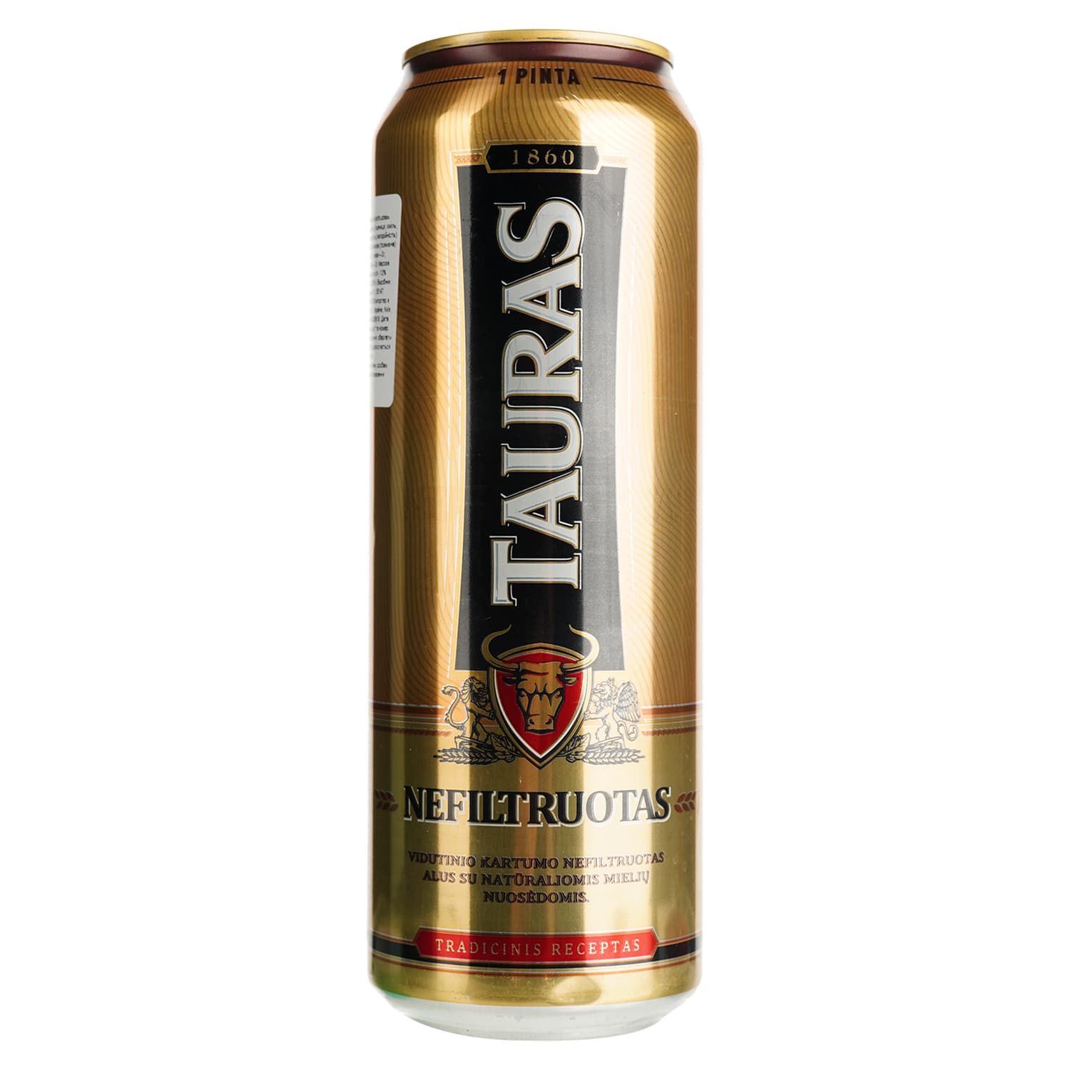 Пиво Tauras Nefiltruotas світле, 5%, з/б, 0.568 л