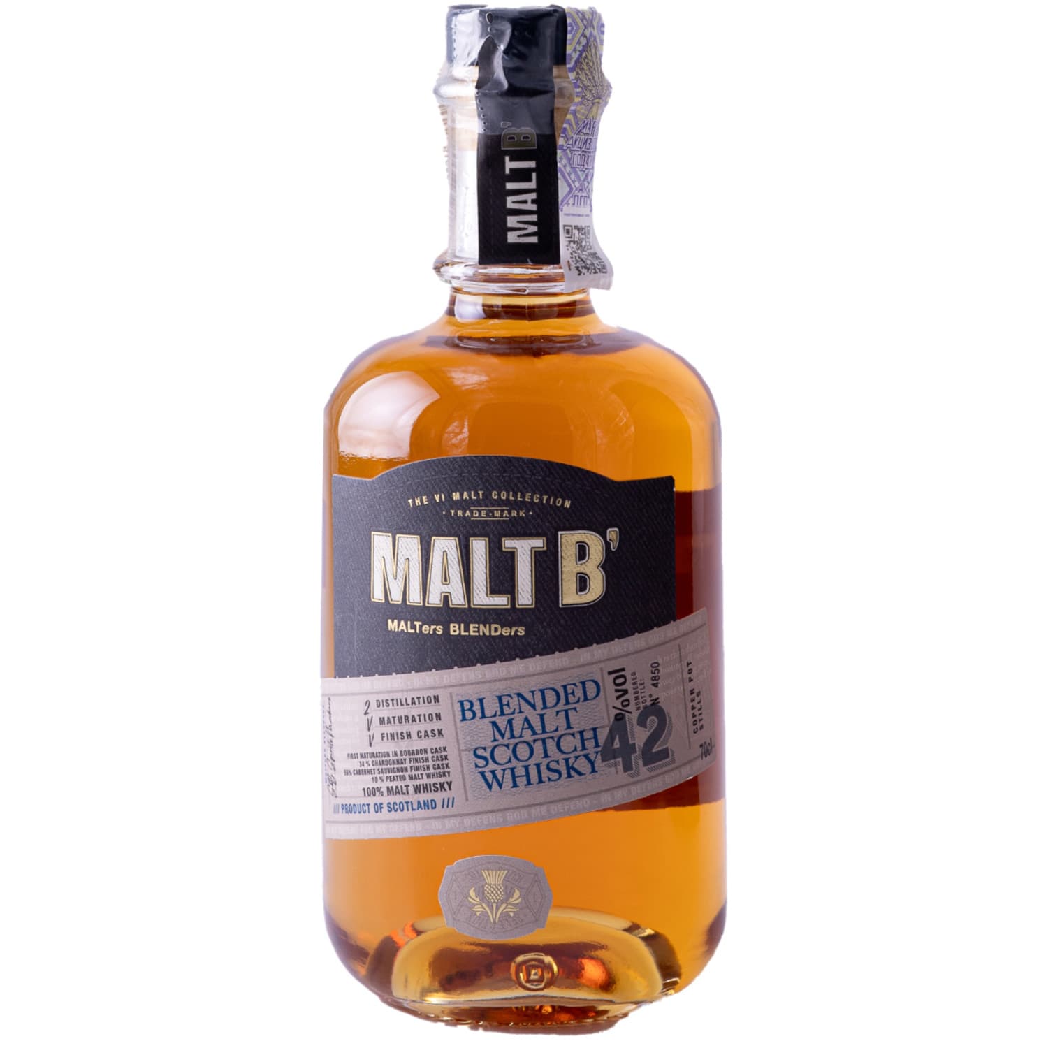 Віскі Malt B Scotch 42% 0.7 л у подарунковій упаковці (8425027004015)