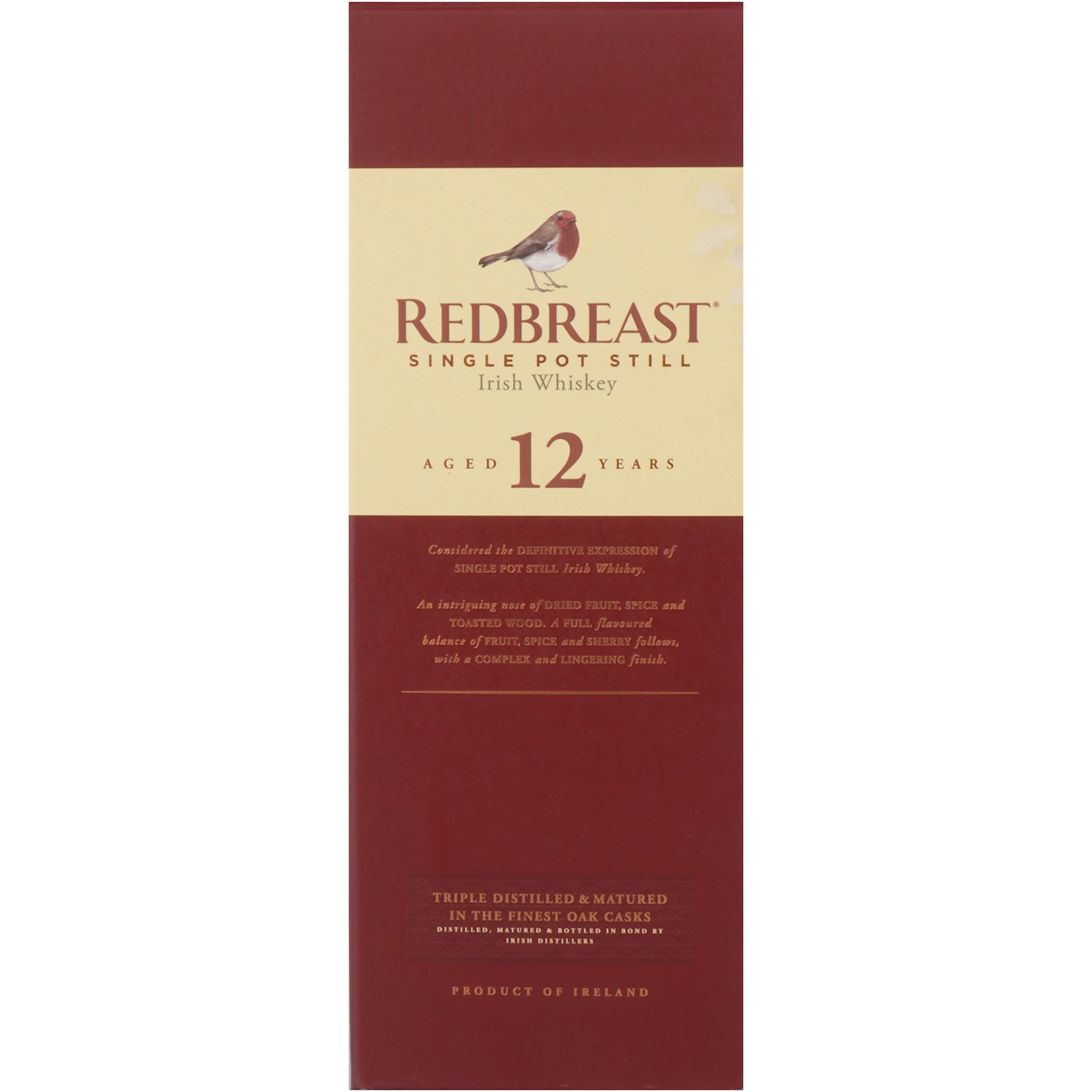 Віскі Redbreast 12 yo Single Pot Still Irish Whisky 40% 0.7 л (699627)