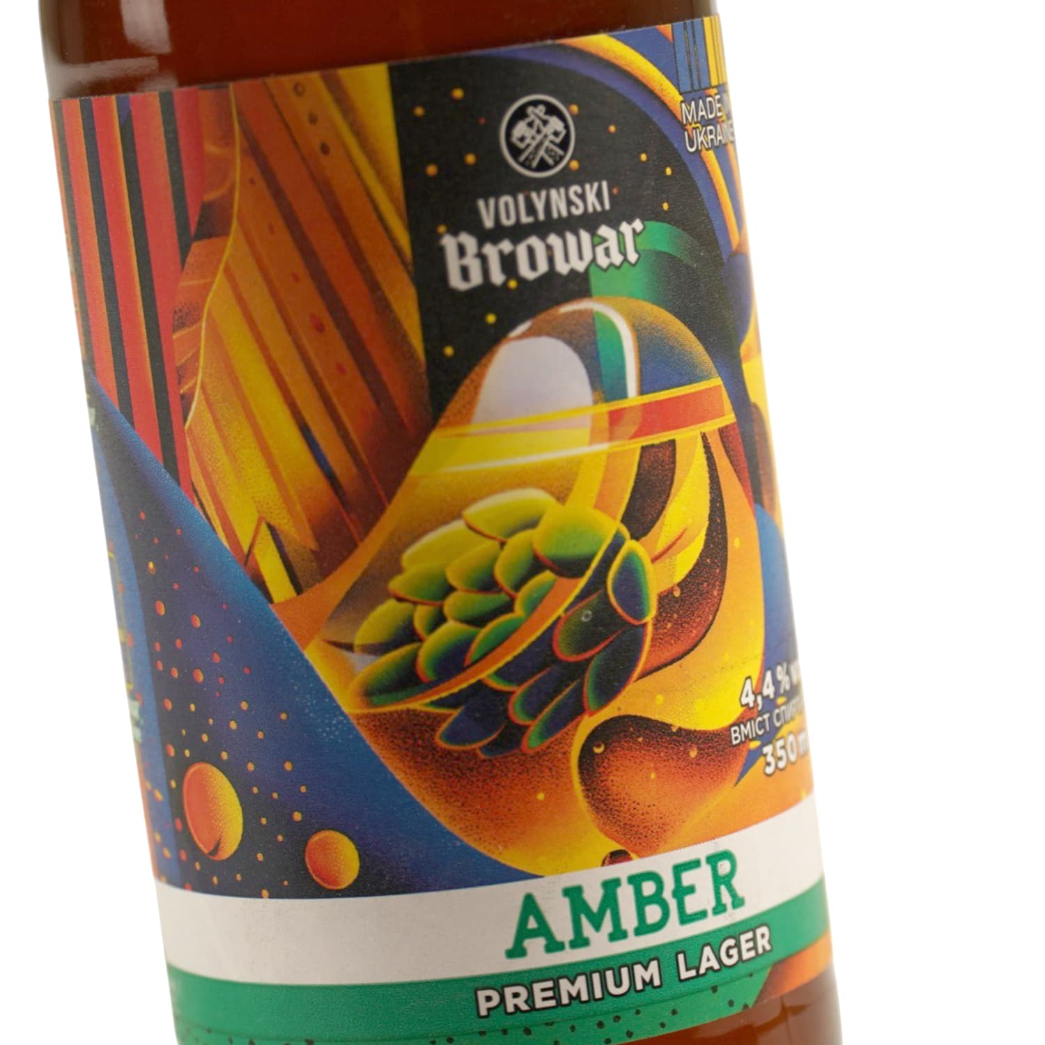 Пиво Volynski Browar Amber, світле, нефільтроване, 4,4%, 0,35 л