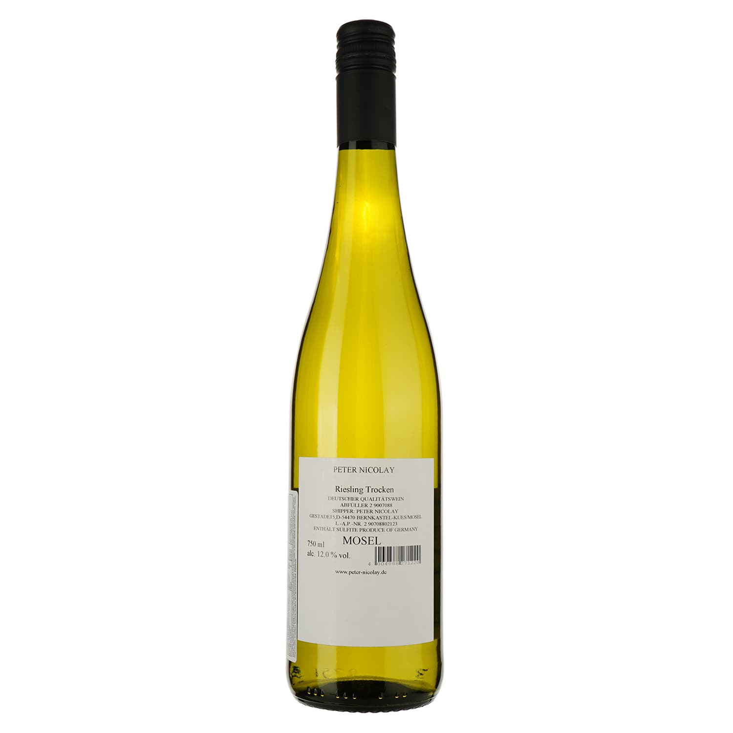 Вино Dr. Heidemanns-Bergweiler Peter Nicolay Riesling Trocken, біле, сухе, 12,5%, 0,75 л (8000013485994)