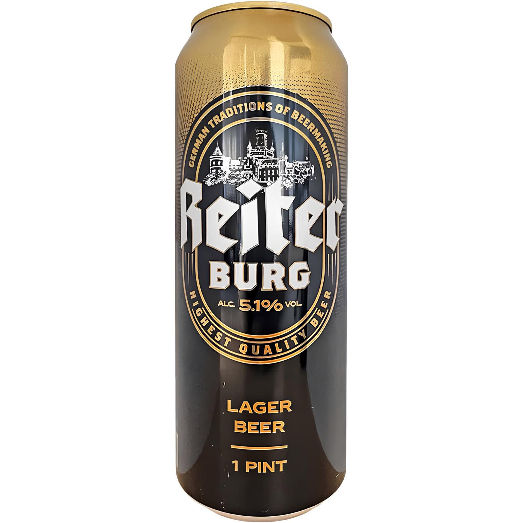 Пиво Reiter Burg Lager Beer світле 5.1% 0.568 л з/б