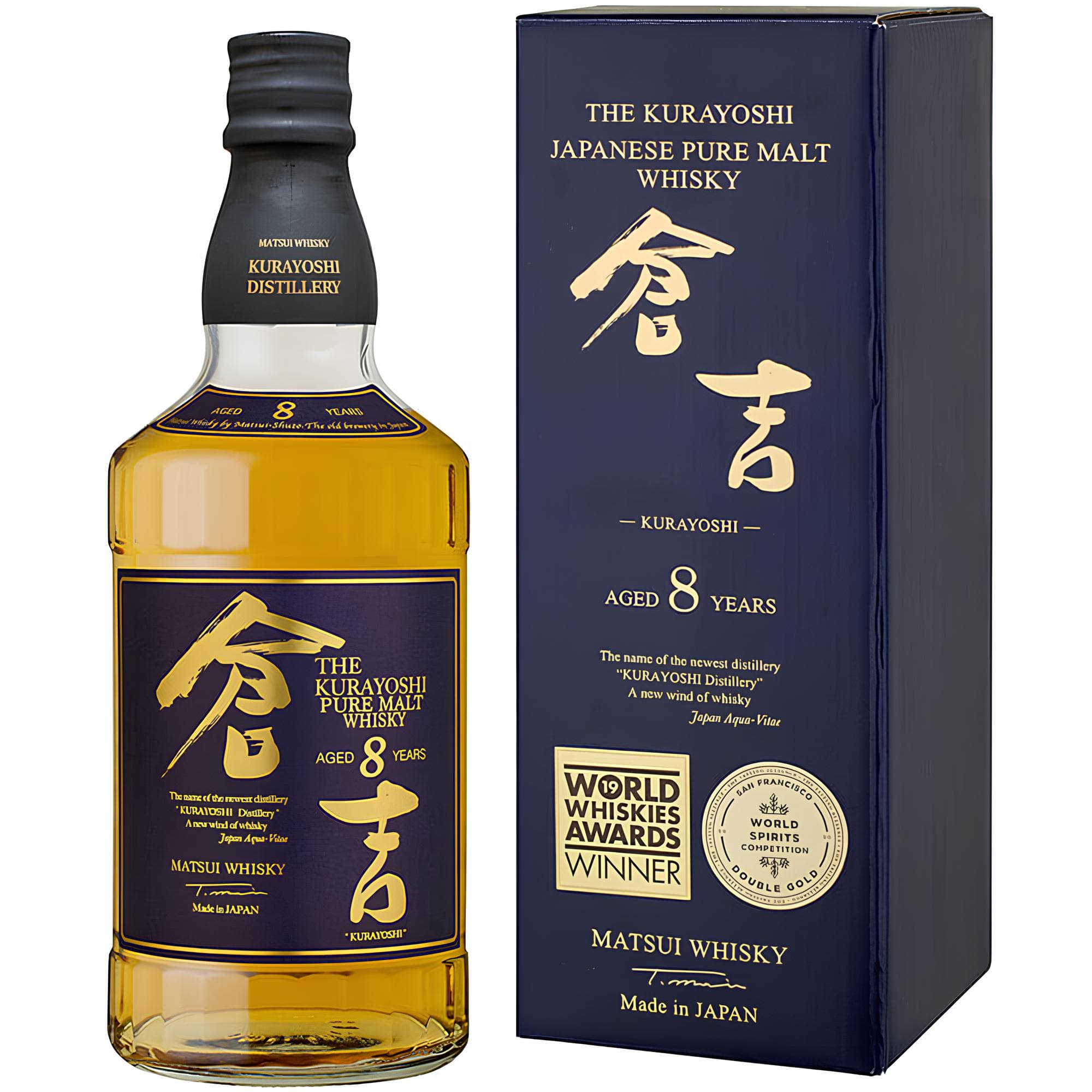 Віскі The Kurayoshi 8 yo Japanese Pure Malt Whisky 43% 0.7 л у подарунковій коробці