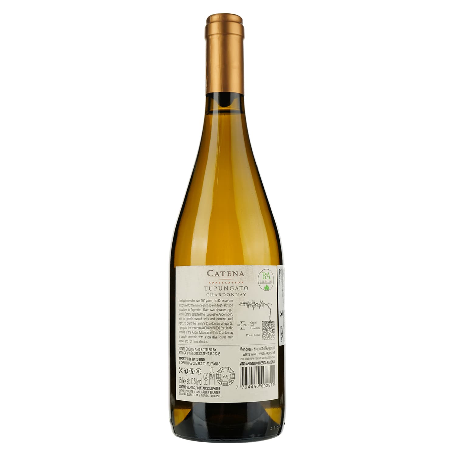 Вино Catena Zapata Appellation Tupungato Chardonnay, біле, сухе, 0,75 л