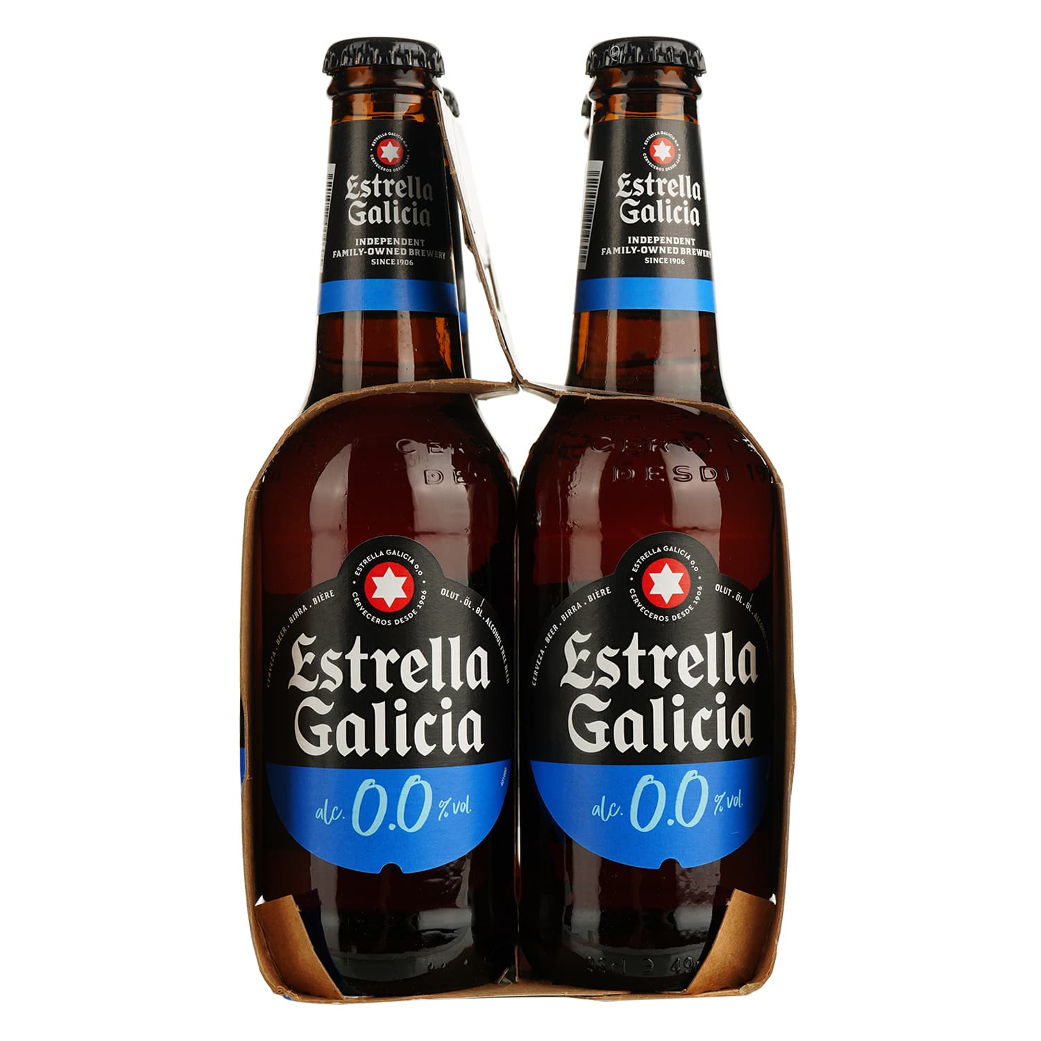 Набір упаковка пива Estrella Galicia безалкогольне світле 0% 1.32 л (0.33 л x 4 шт.)