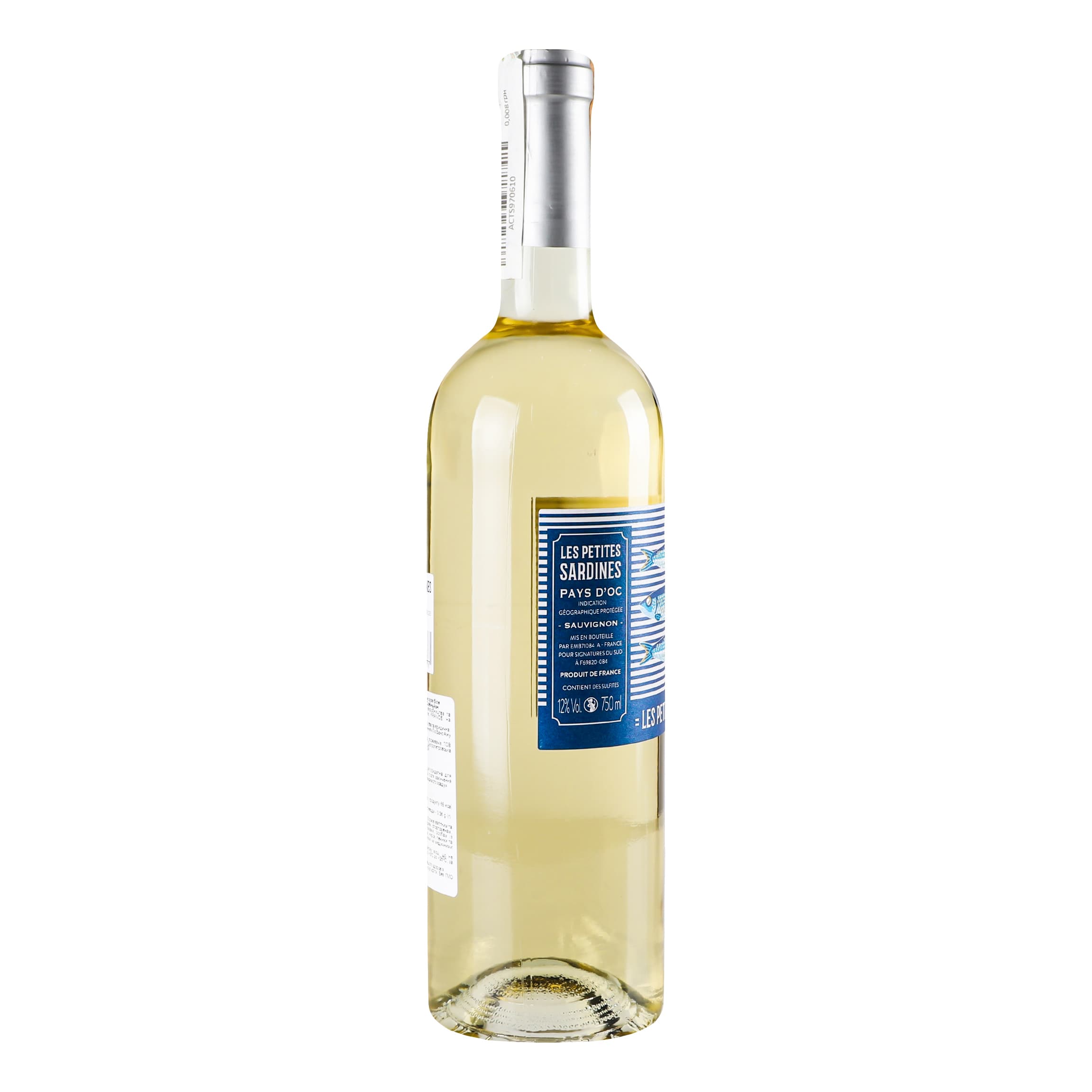 Вино Aujoux Les Petites Sardines Pays d’Oc Sauvignon, сухе, біле, 12%, 0,75 л
