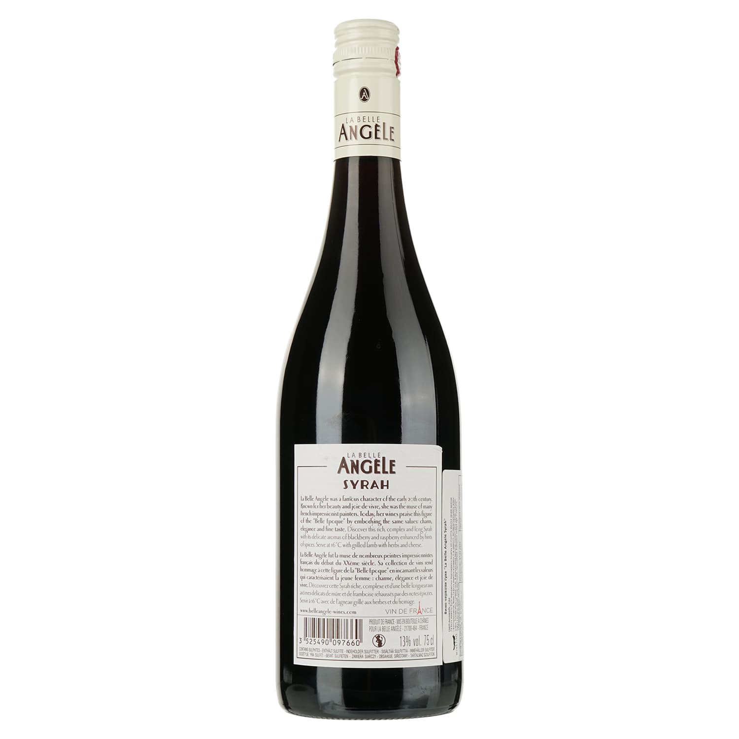 Вино Badet Clement La Belle Angele Syrah, червоне, сухе, 13%, 0,75 л (8000019948675)