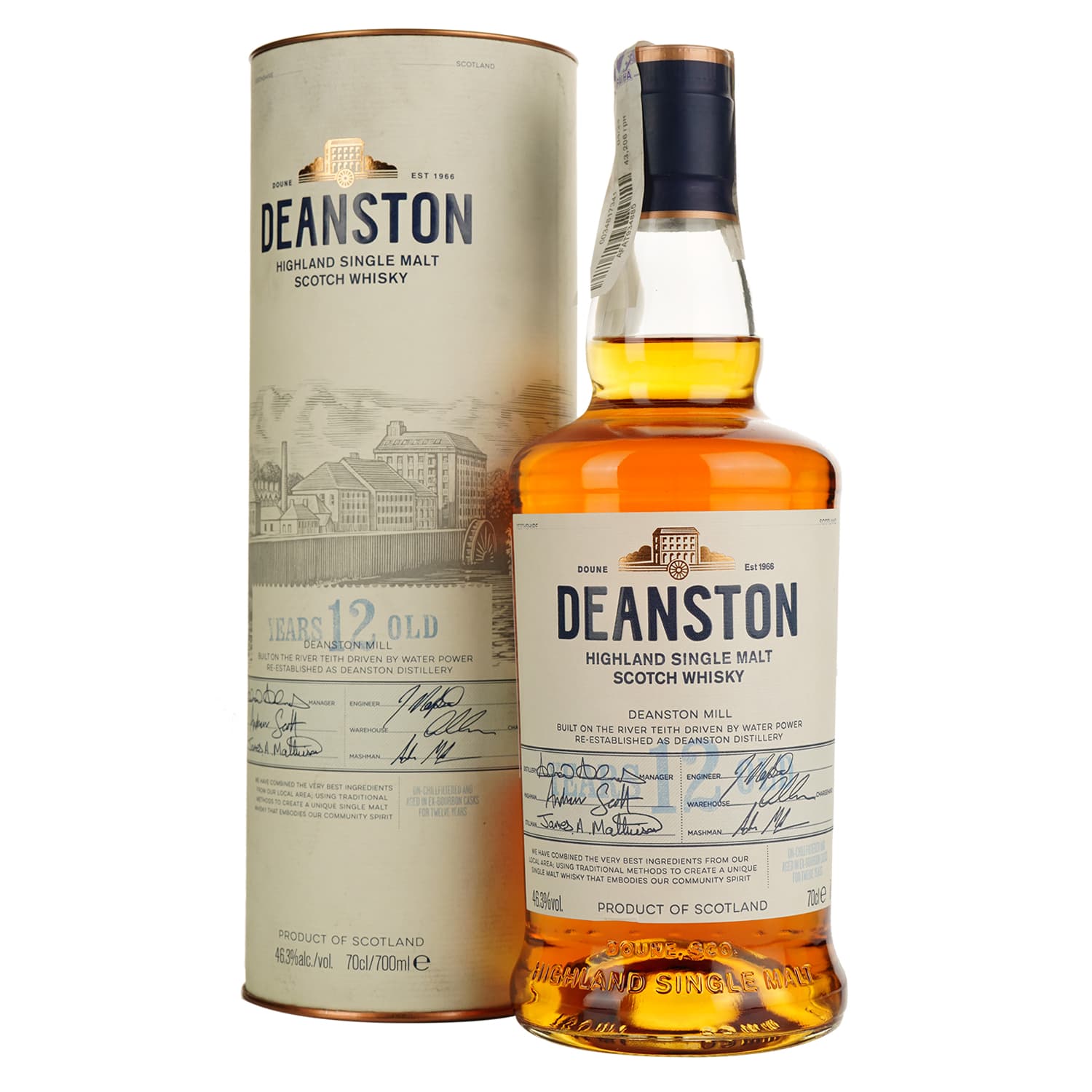 Віскі Deanston 12 yo Single Malt Scotch Whisky 46.3% 0.7 л
