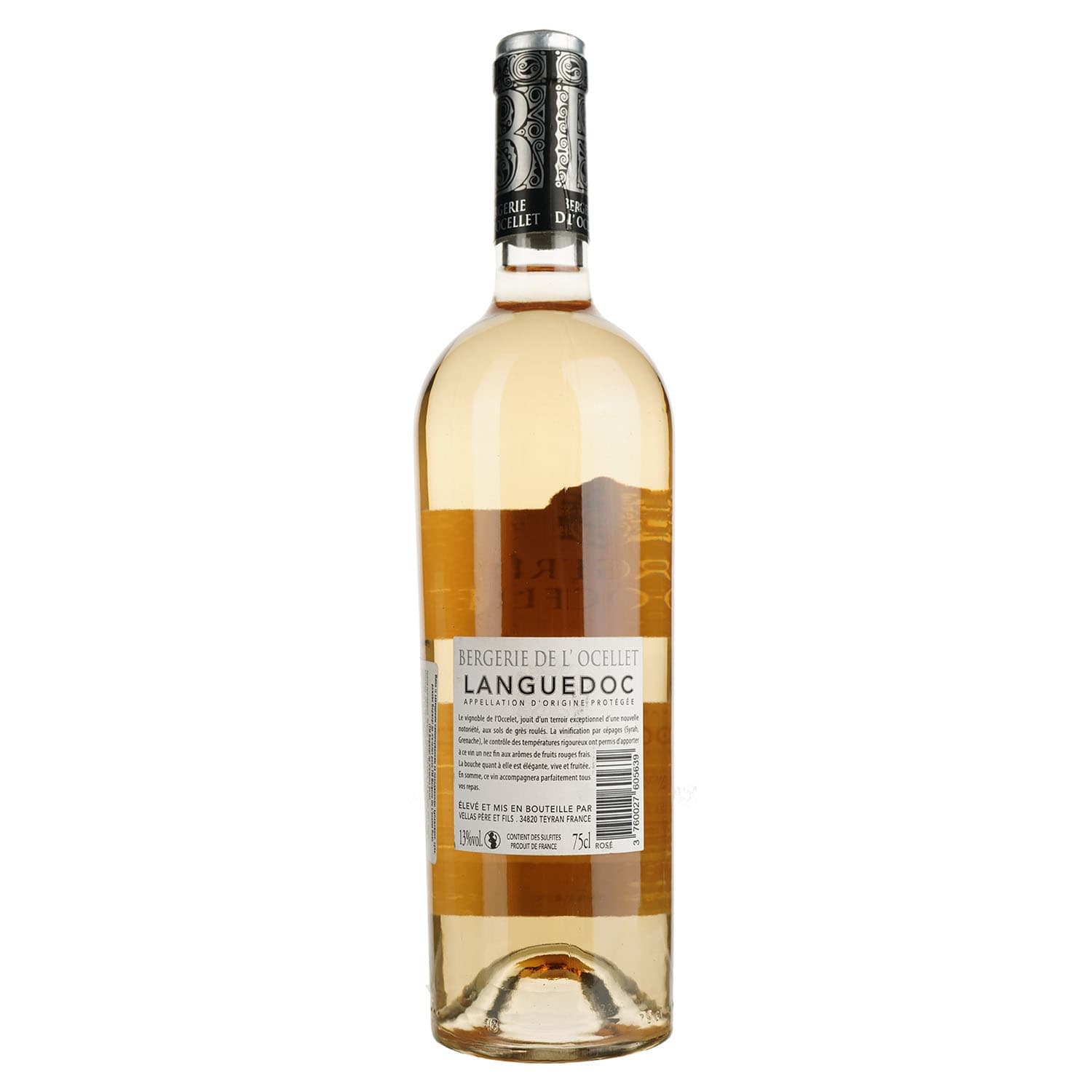 Вино Bergerie de l'Ocellet Rose Languedoc AOP, рожеве, сухе, 0,75 л