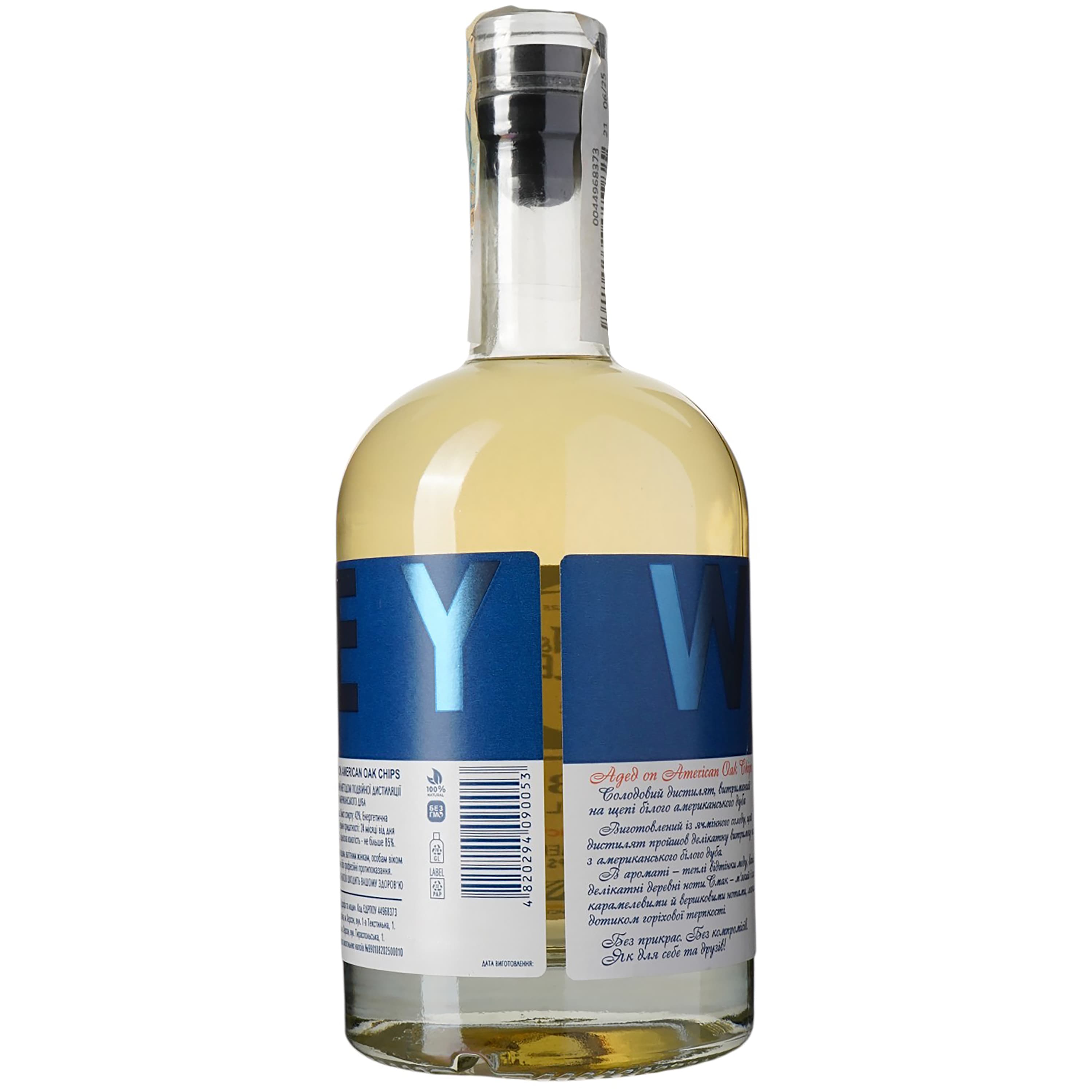 Солодовий дистилят Дрофа&Люди Білий Віскі Aged on American Oak Chips 42% 0.5 л