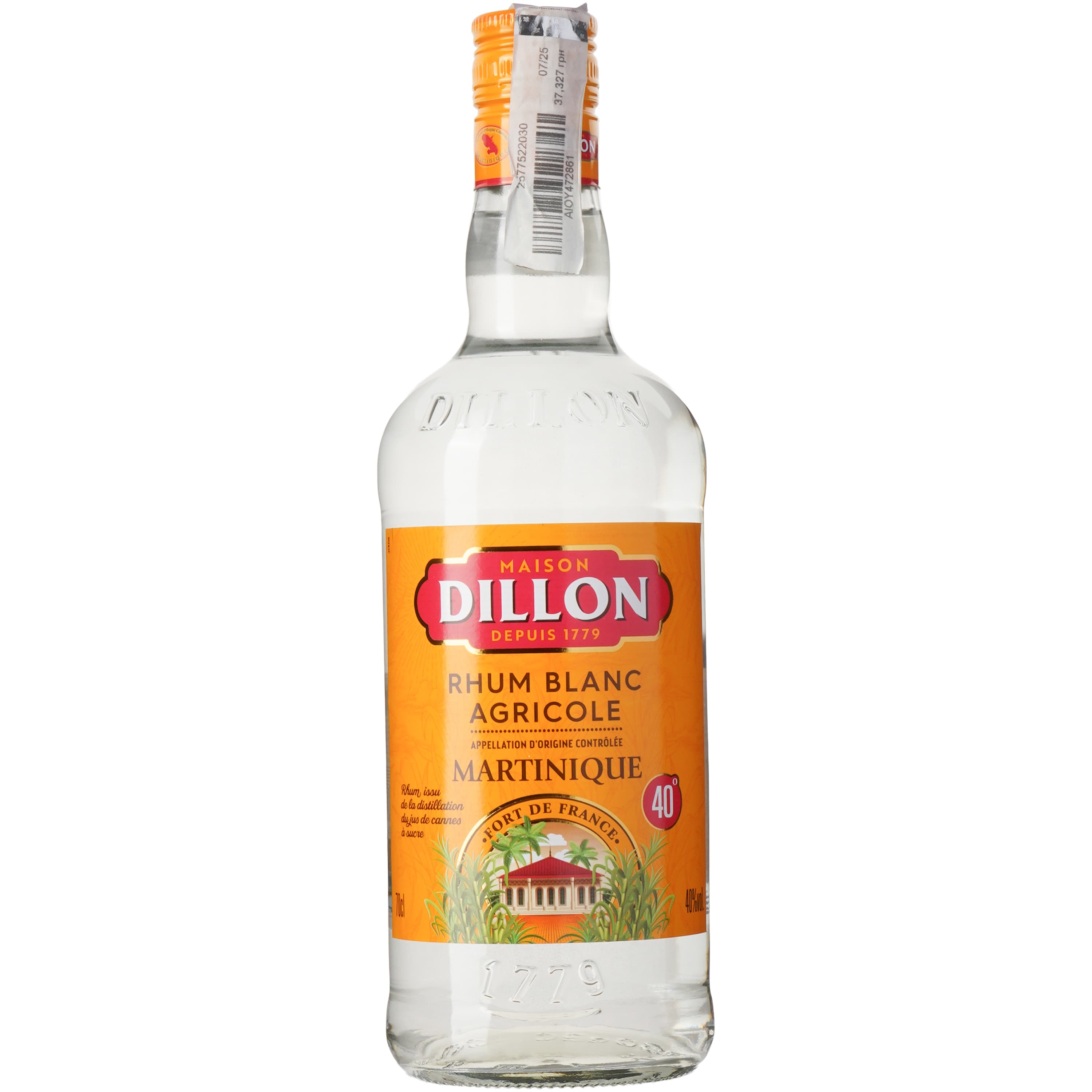 Ром Bardinet Dillon Blanc Agricole 40% 0.7 л
