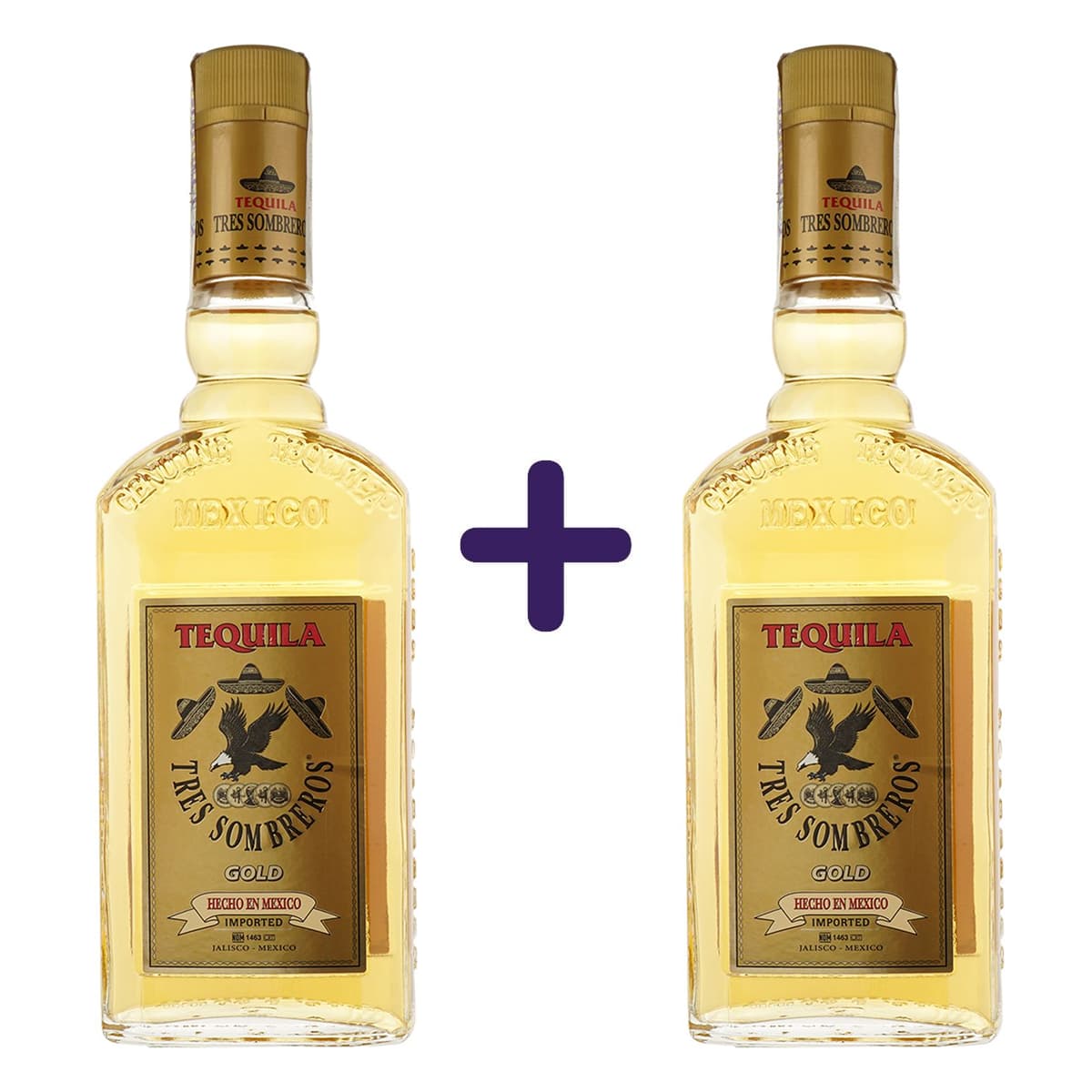 Текіла Tres Sombreros Gold 38% 2 л (2 шт. х 1 л)