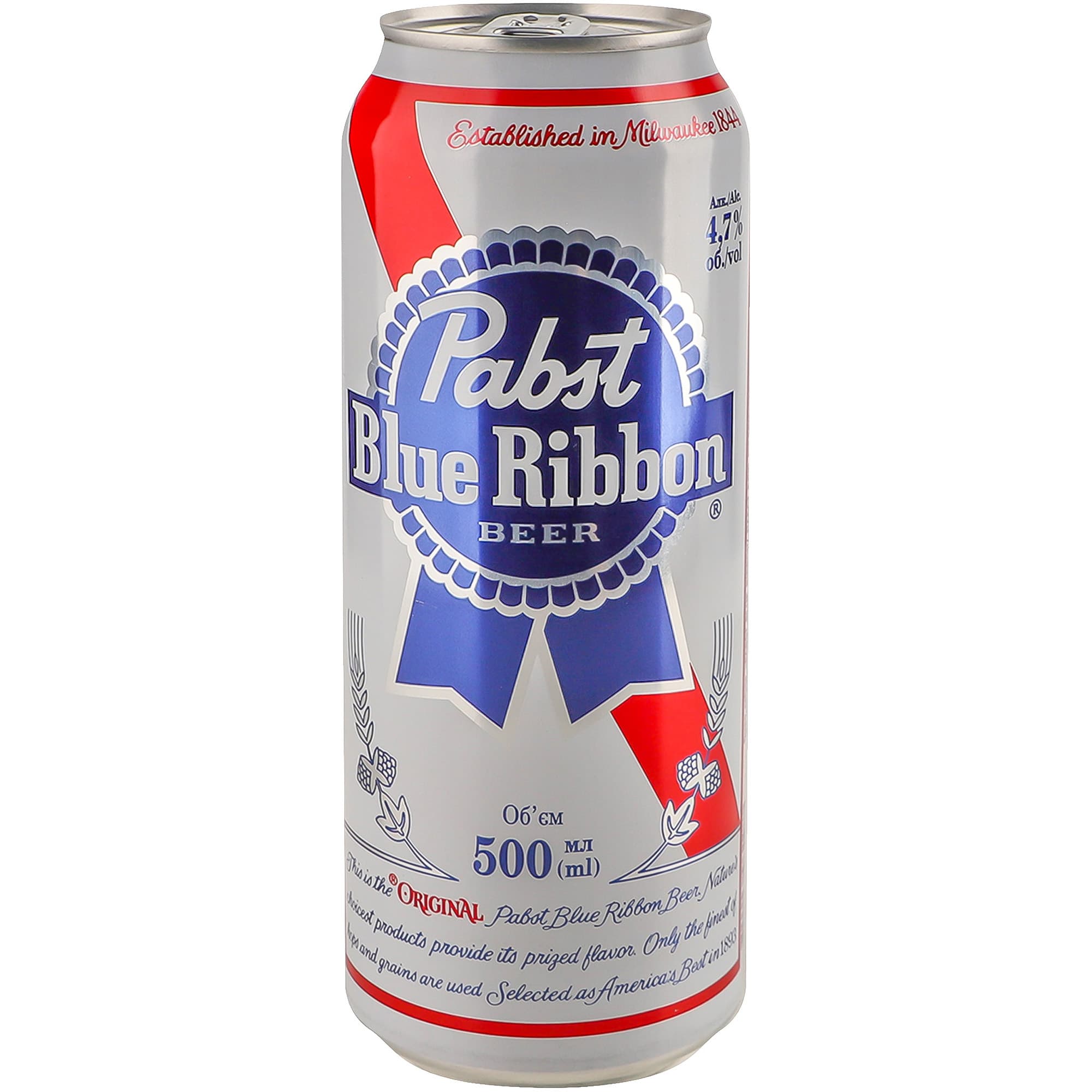 Пиво Pabst Blue Ribbon світле 0.5л 5% з/б