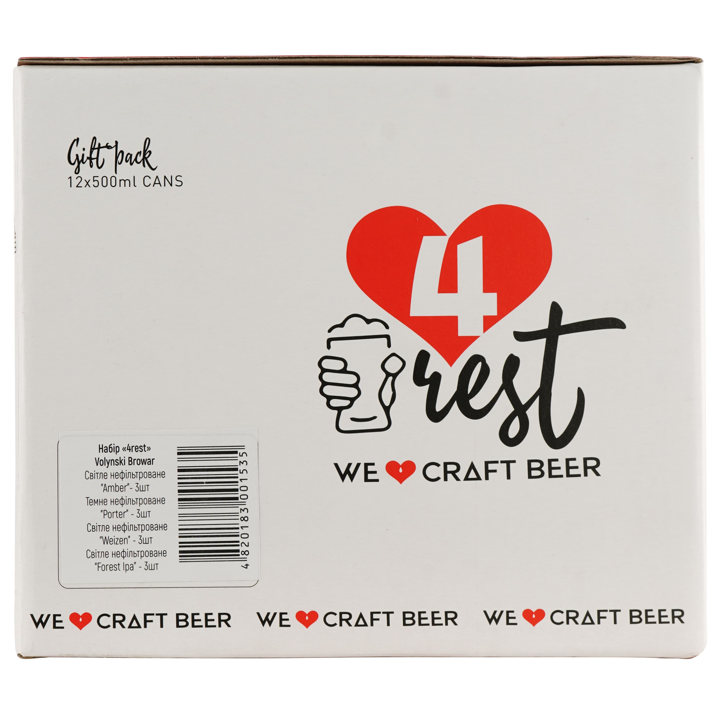 Набір пива Volynski Browar 4Rest, 4,4-5,8%, 6 л (12 шт. по 0,5 л)