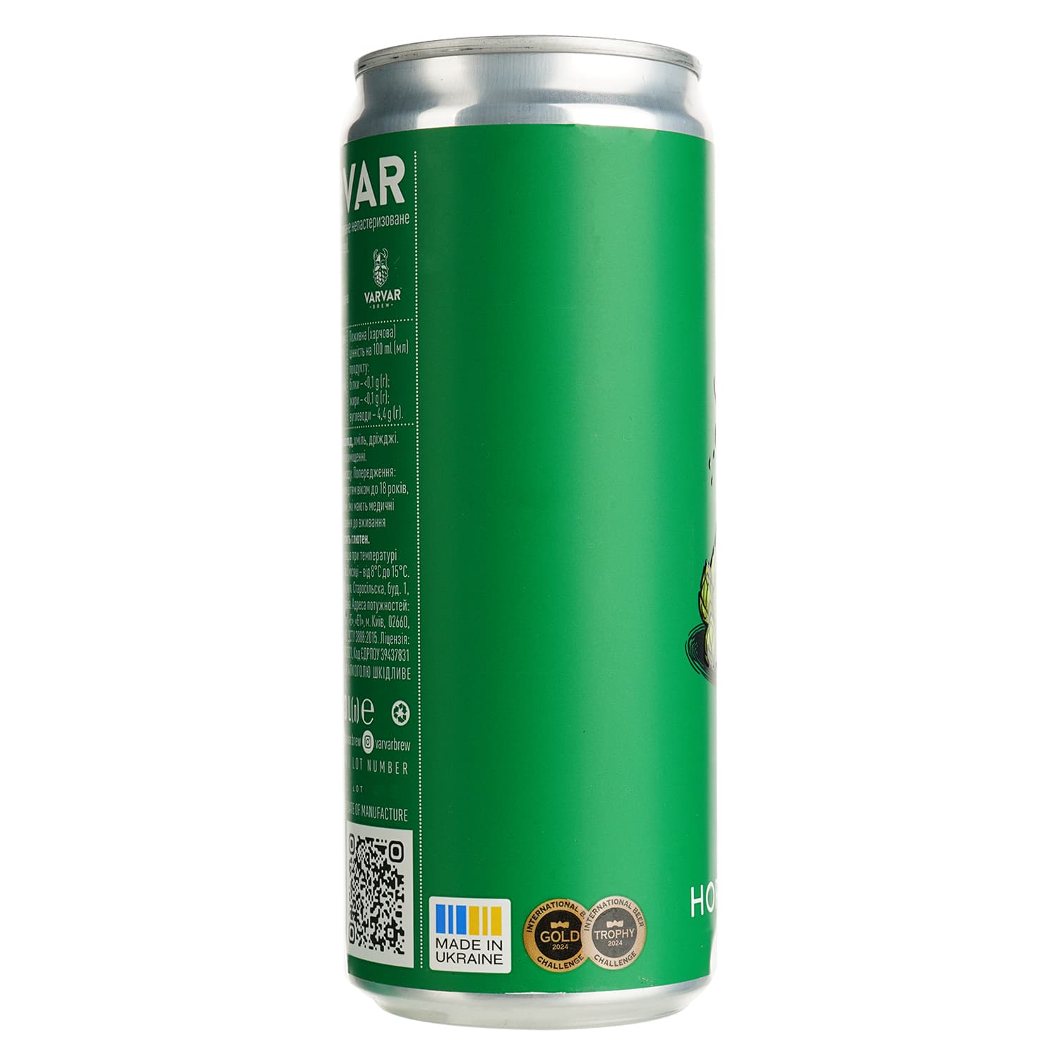 Пиво Varvar Hoppy Lager світле нефільтроване 5.6% 0.33 л з/б