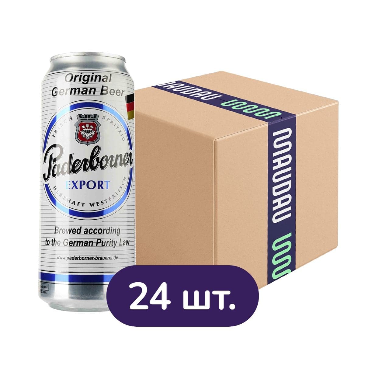 Упаковка пива Paderborner Export світле 5.5% 12 л з/б (0.5 л х 24 шт.)