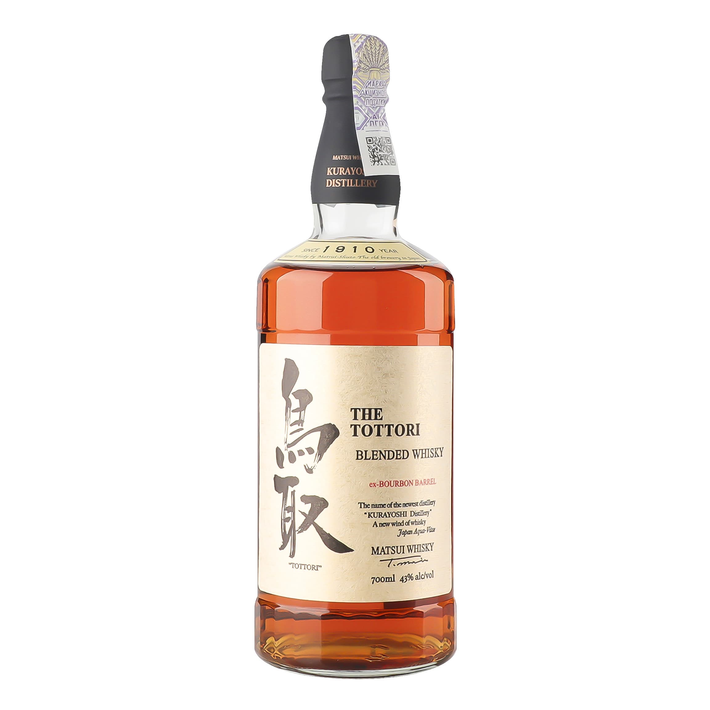 Віскі The Tottori Bourbon Barrel Blended Japanese Whisky, в подарунковій упаковці, 43%, 0,7 л