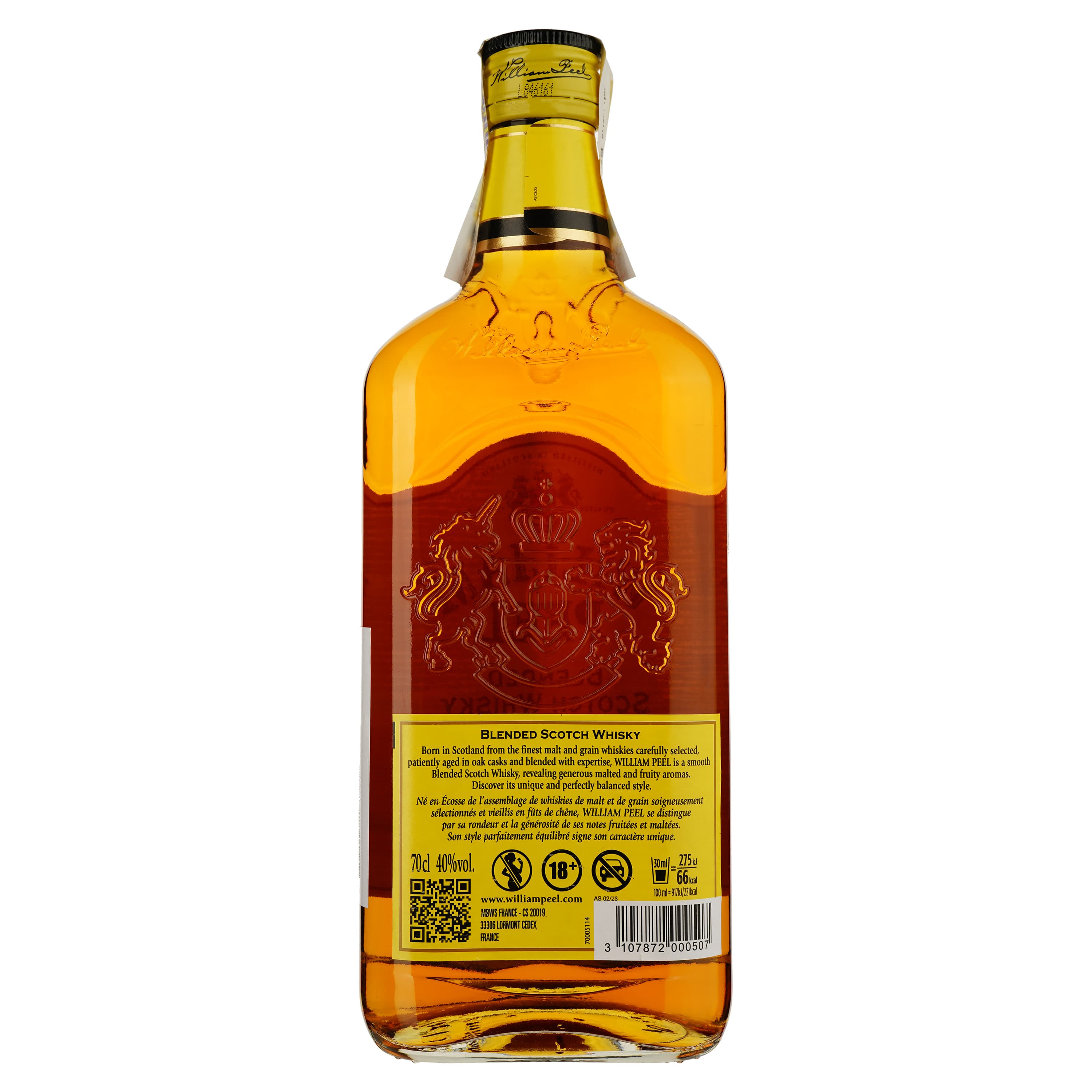 Віскі William Peel Blended Scotch Whisky 40% 0.7 л