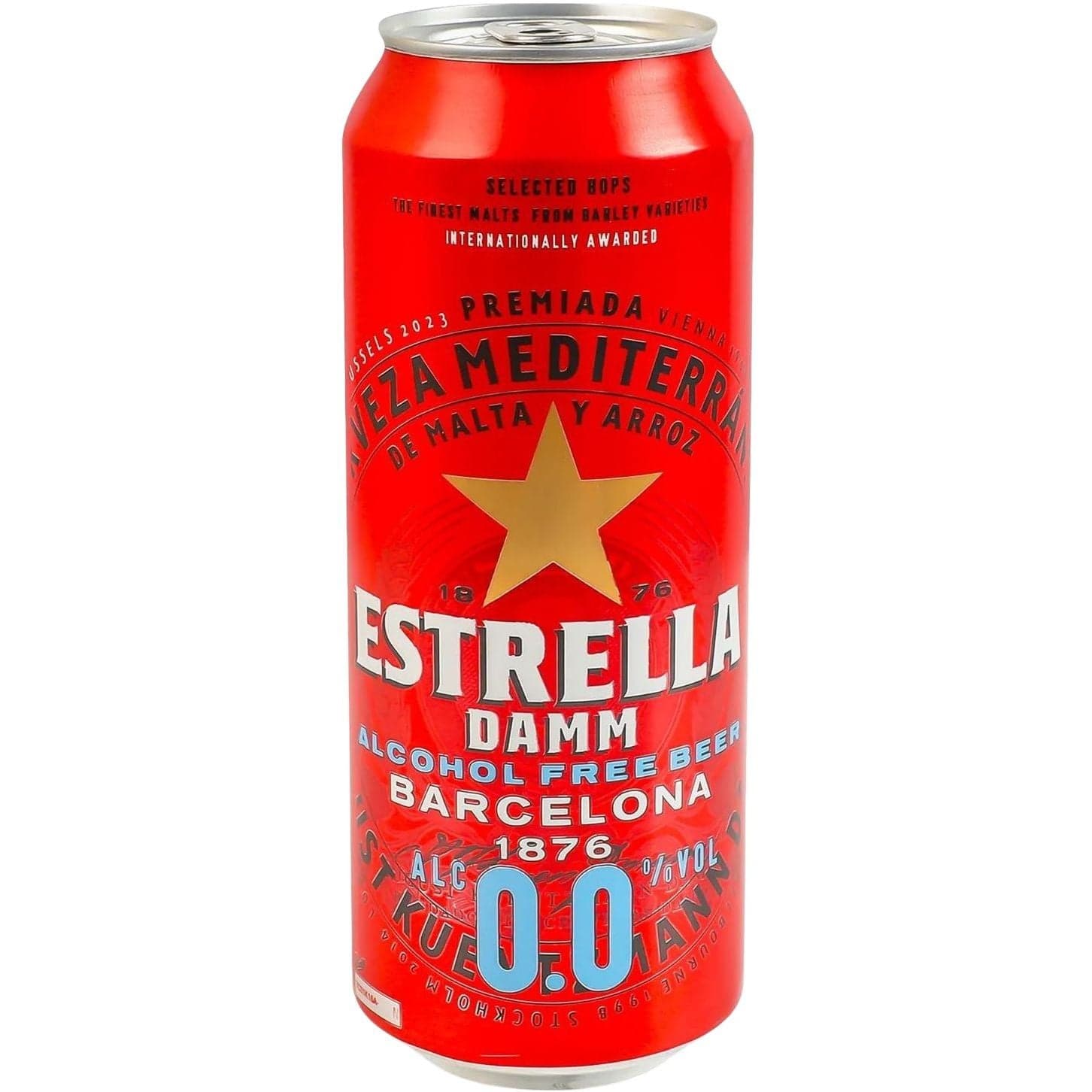 Пиво Estrella Damm Alcohol Free світле безалкогольне з/б 0.5л