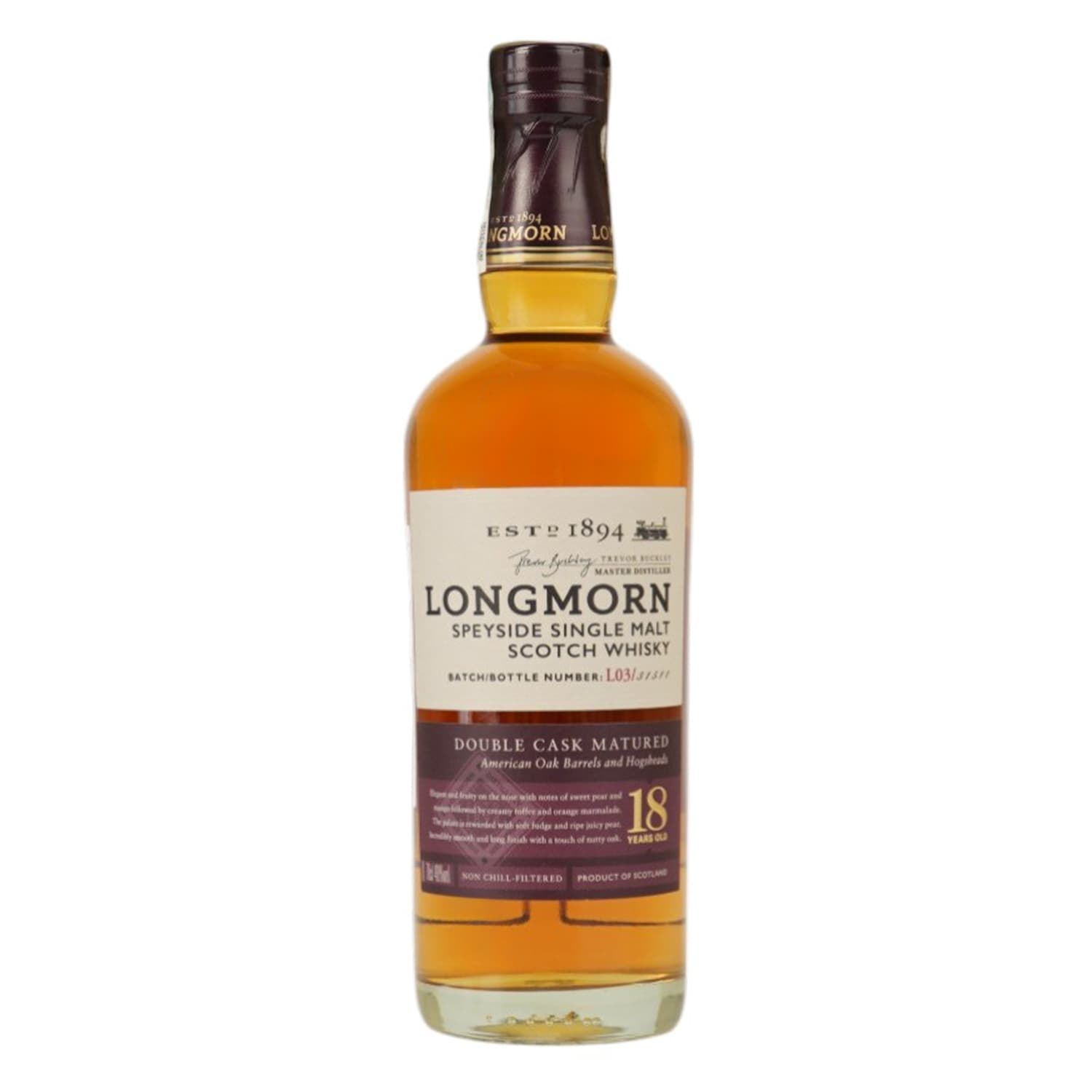 Віскі Longmorn 18 yo Speyside Single Malt Scotch Whisky 48% 0.7 л (828594)