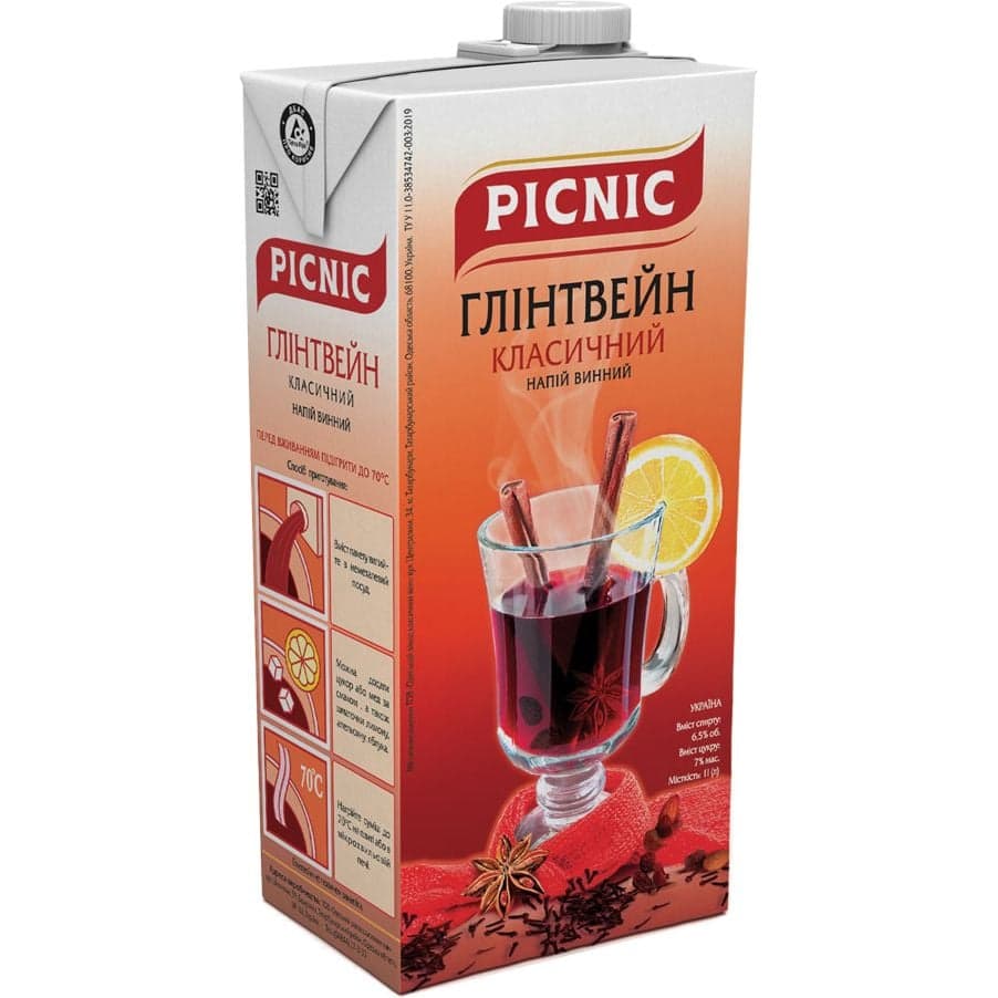 Напій винний Picnic Глінтвейн класичний червоне 1 л