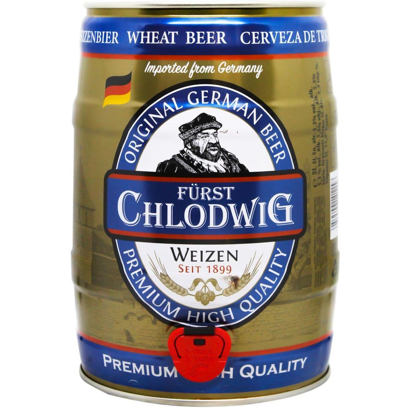 Пиво Furst Chlodwig Weizen світле нефільтроване 5.3% 5 л