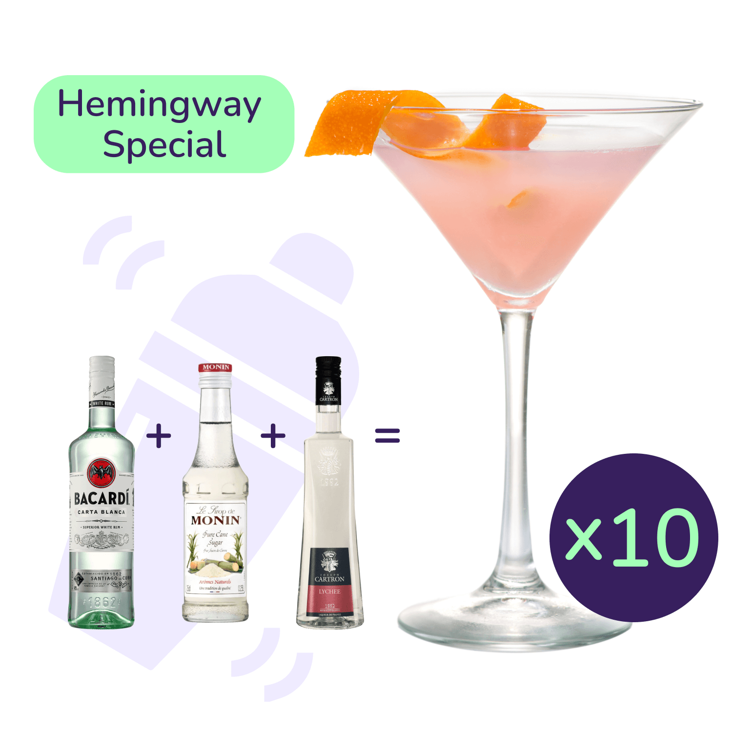 Коктейль Hemingway Special (набір інгредієнтів) х10 на основі Bacardi
