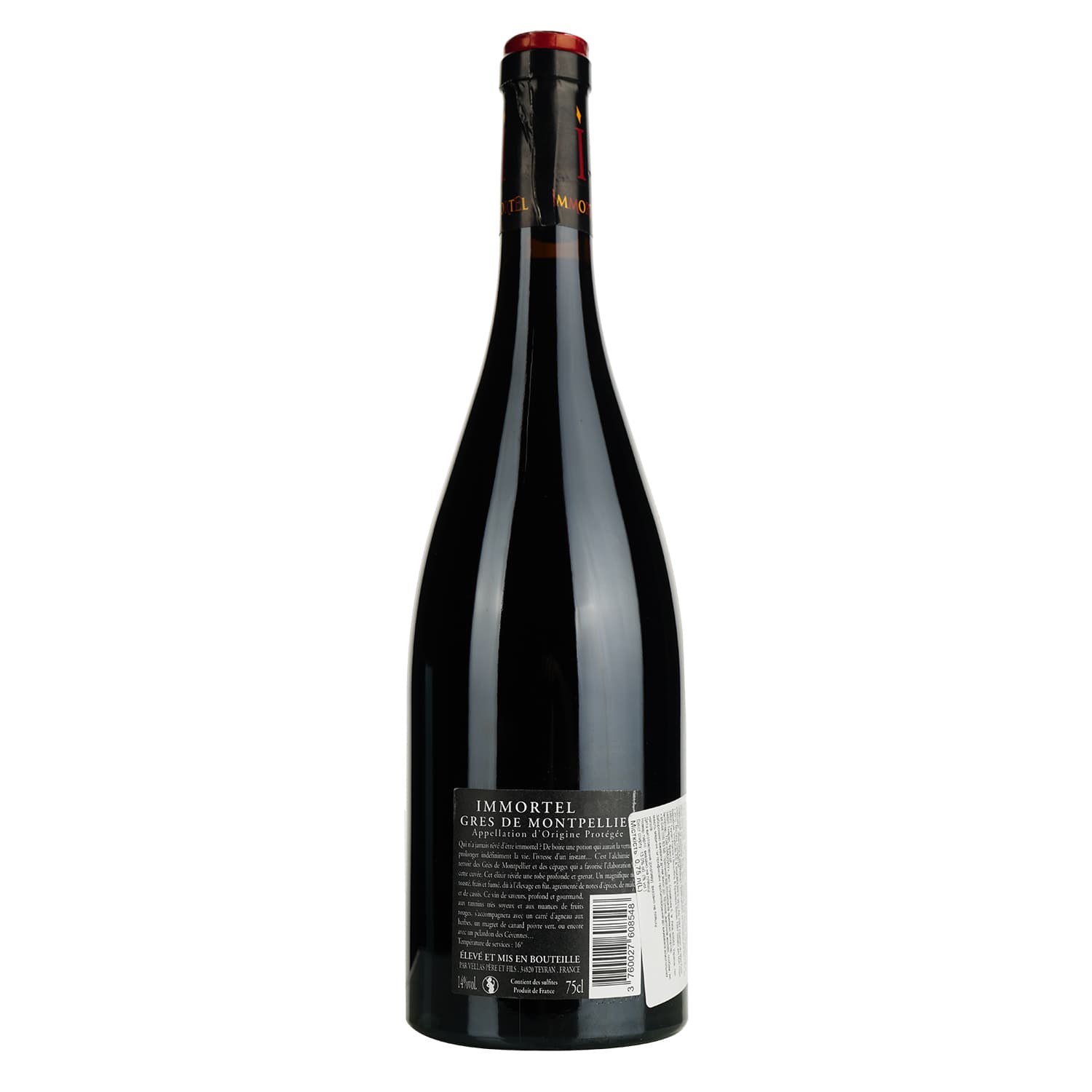 Вино Immortel Rouge AOP Gres de Montpellier червоне сухе 0.75 л