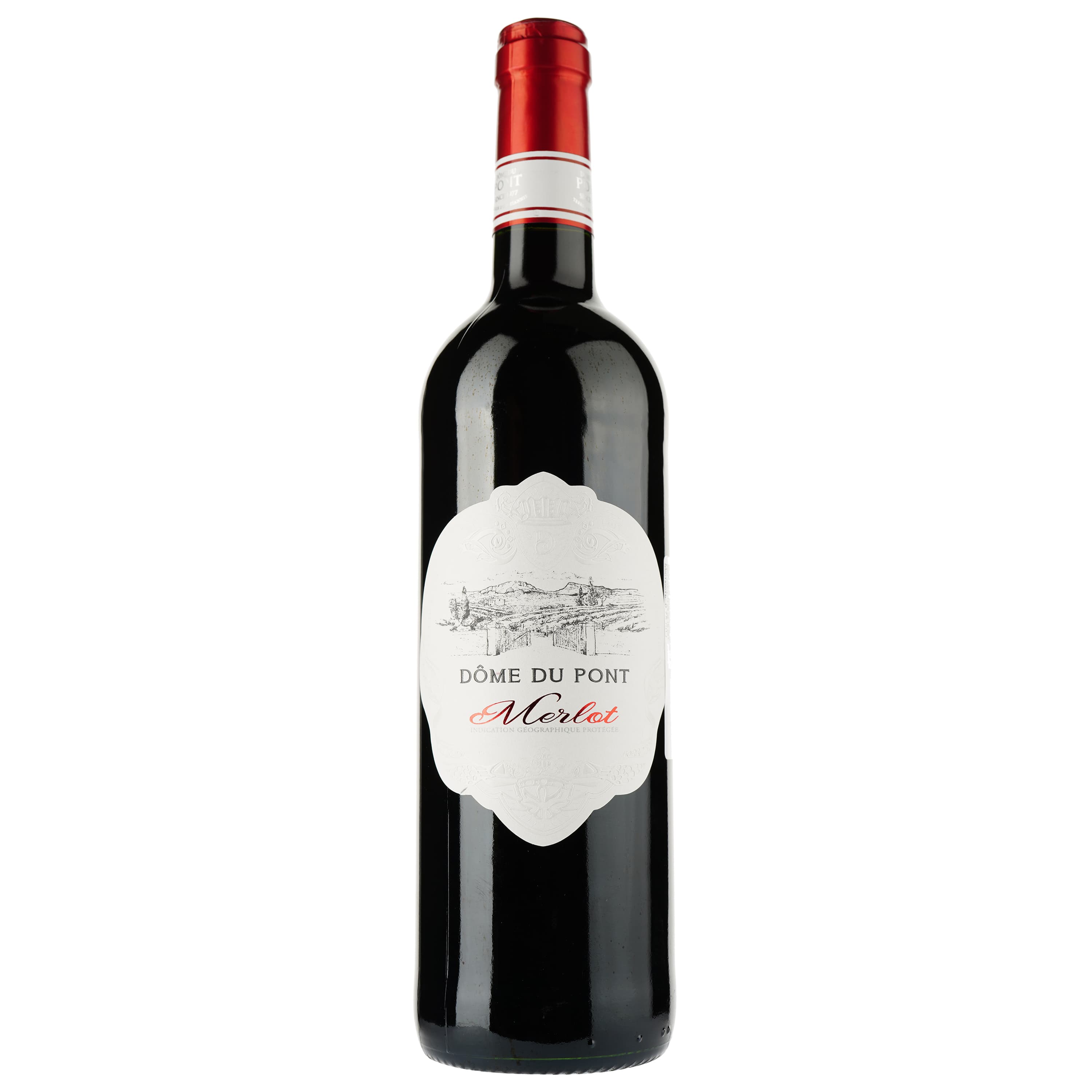 Вино Dome du Pont Merlot Rouge IGP Pays D'Oc, червоне, сухе, 0,75 л
