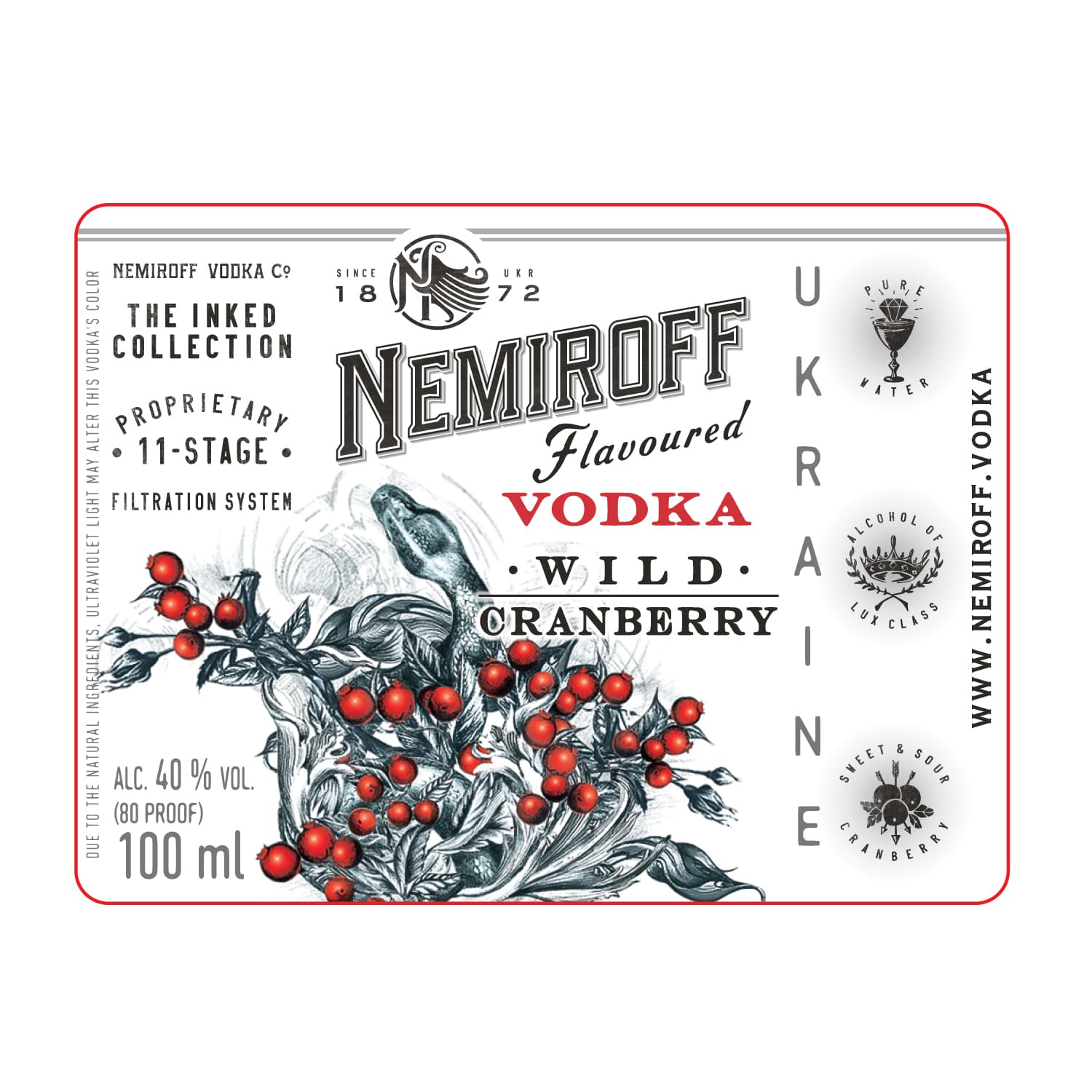 Настоянка Nemiroff Wild Cranberry 40% 0.1 л