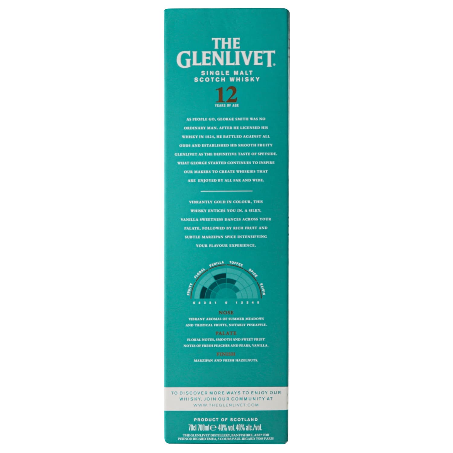 Віскі The Glenlivet 12 yo, в подарунковій упаковці, 40%, 0,7 л