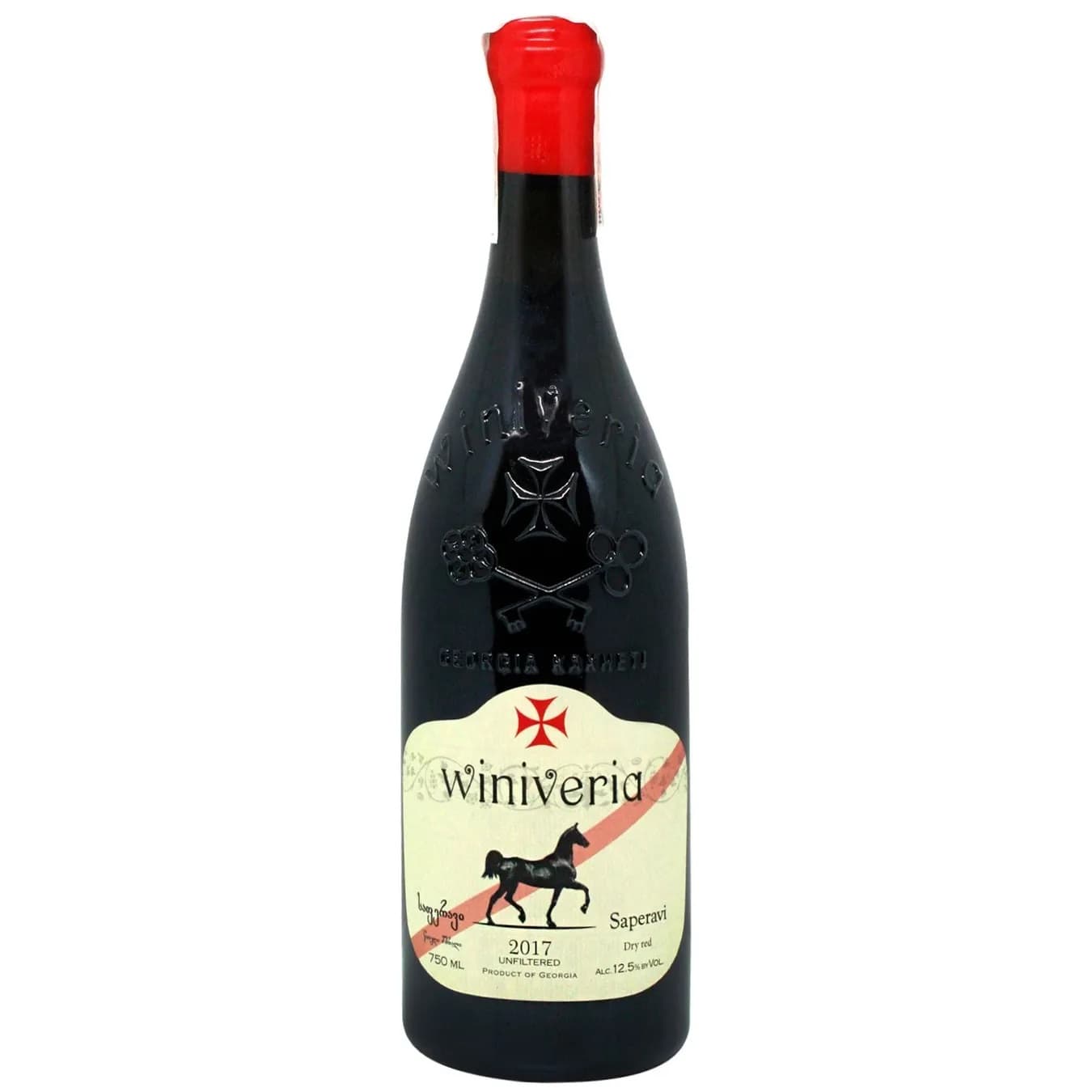 Вино Winiveria Saperavi, червоне, сухе, 12,5%, 0,75 л (18987)