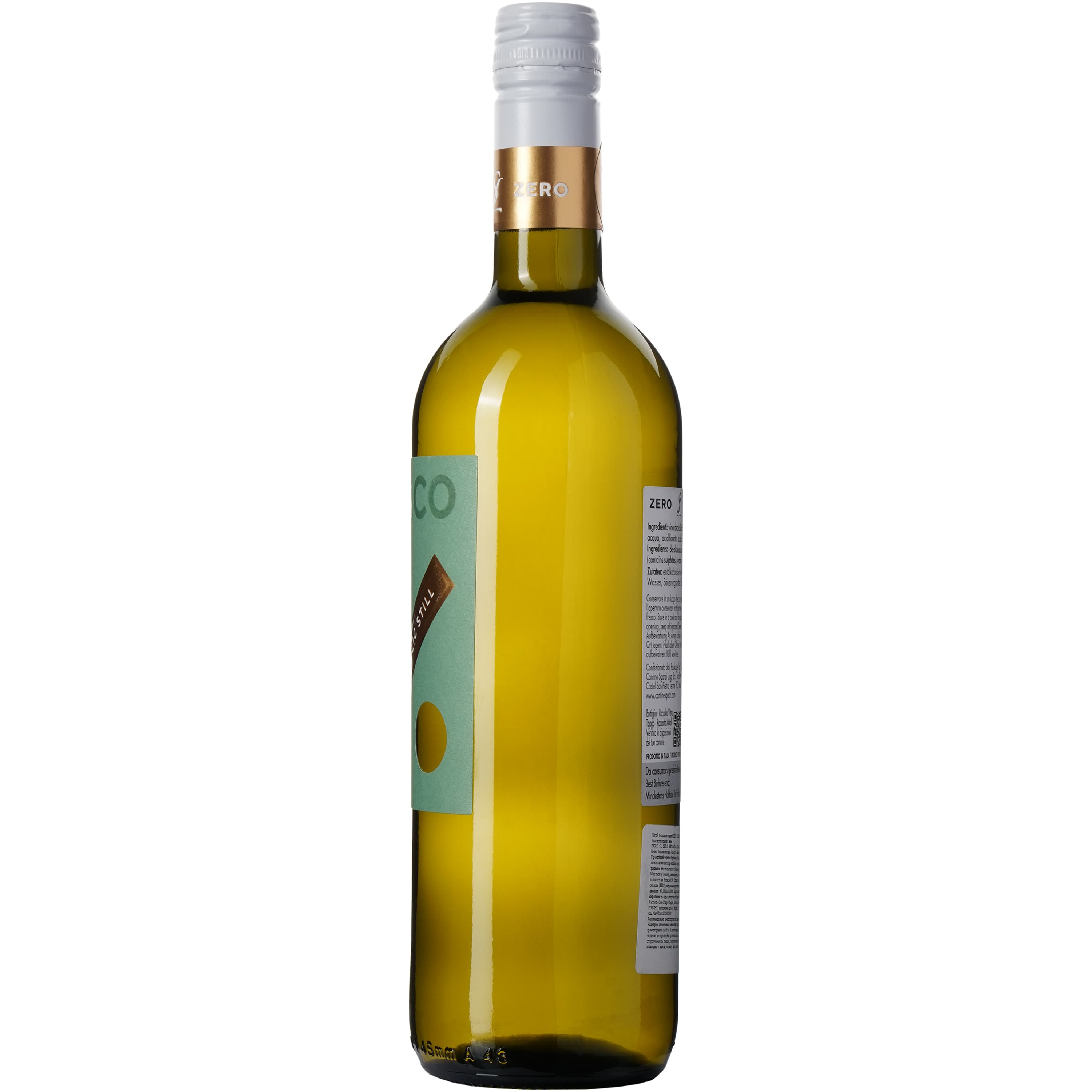 Вино Bianco Fermo Vegan-friendly White still безалкогольне біле сухе 0.75 л