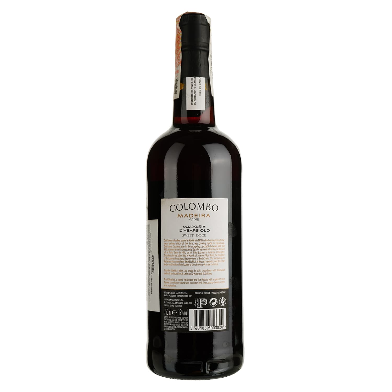 Вино Colombo Madeira Malvasia Sweet 10 yo кріплене біле солодке 19% 0.75