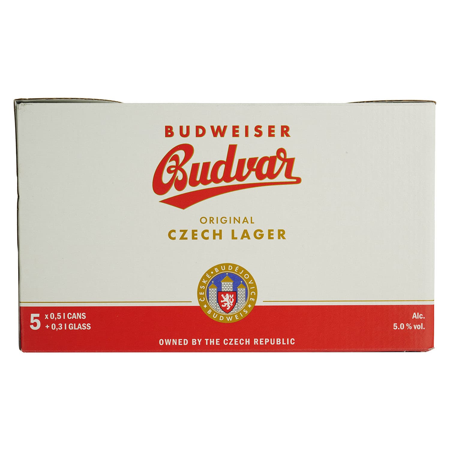 Набір: пиво Budweiser Budvar Original (5 шт. х 0.5 л = 2.5 л) + кухоль 0.3 л