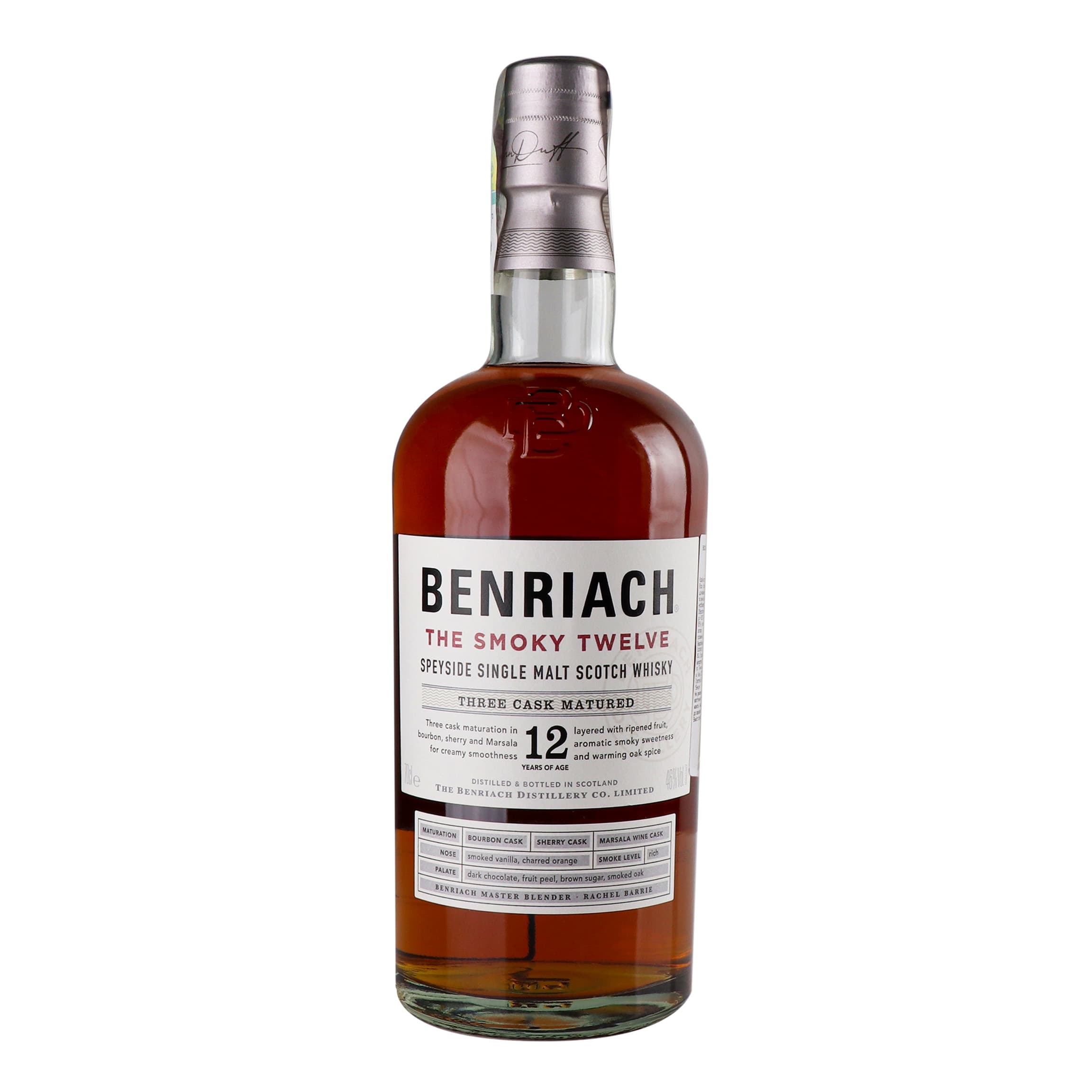 Віскі BenRiach The Smoky Twelve 12yo Single Malt Scotch Whisky, у тубусі, 46%, 0,7 л (Q0333)