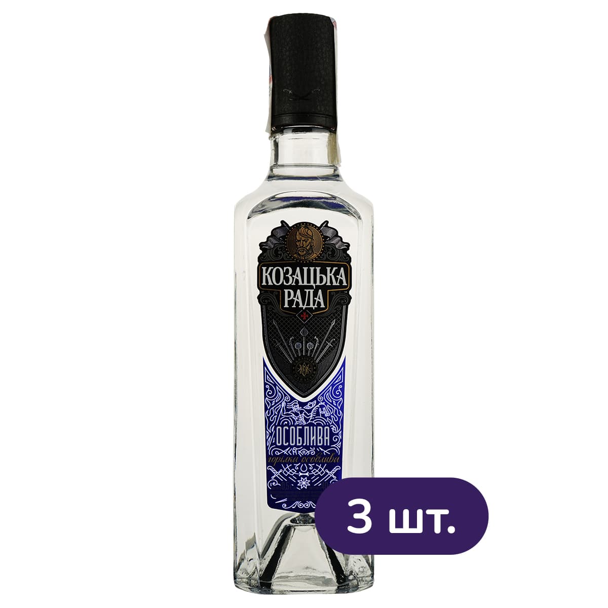 Горілка Козацька Рада Особлива 40% 1.5 л (3 шт. х 0.5 л)
