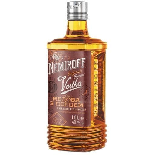 Набір: настоянка Nemiroff Originals Українська медова з перцем 40% 1 л х 2 шт.