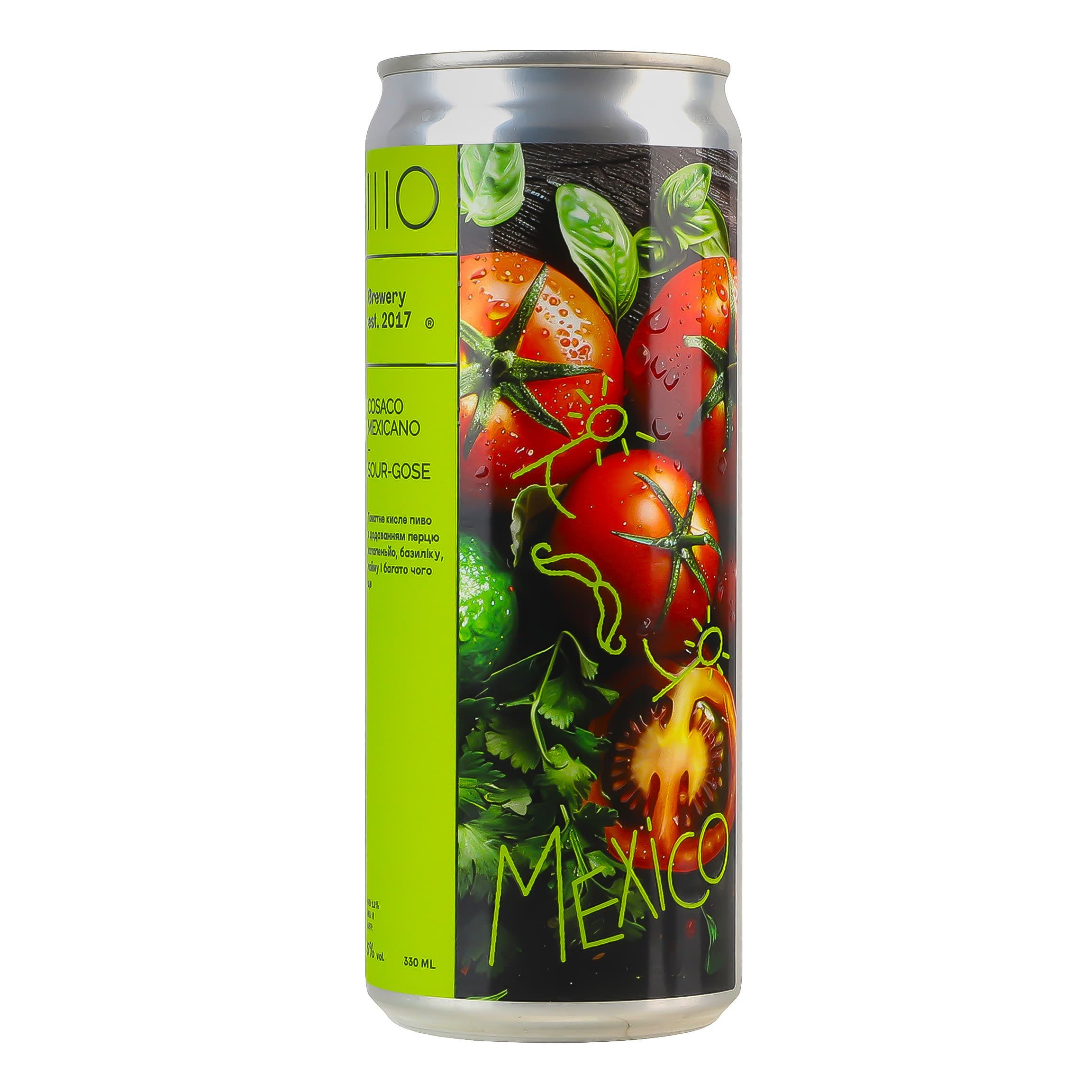 Пиво Sho Brewery Cosaco Mexicano світле нефільтроване 5% 0.33 з/б