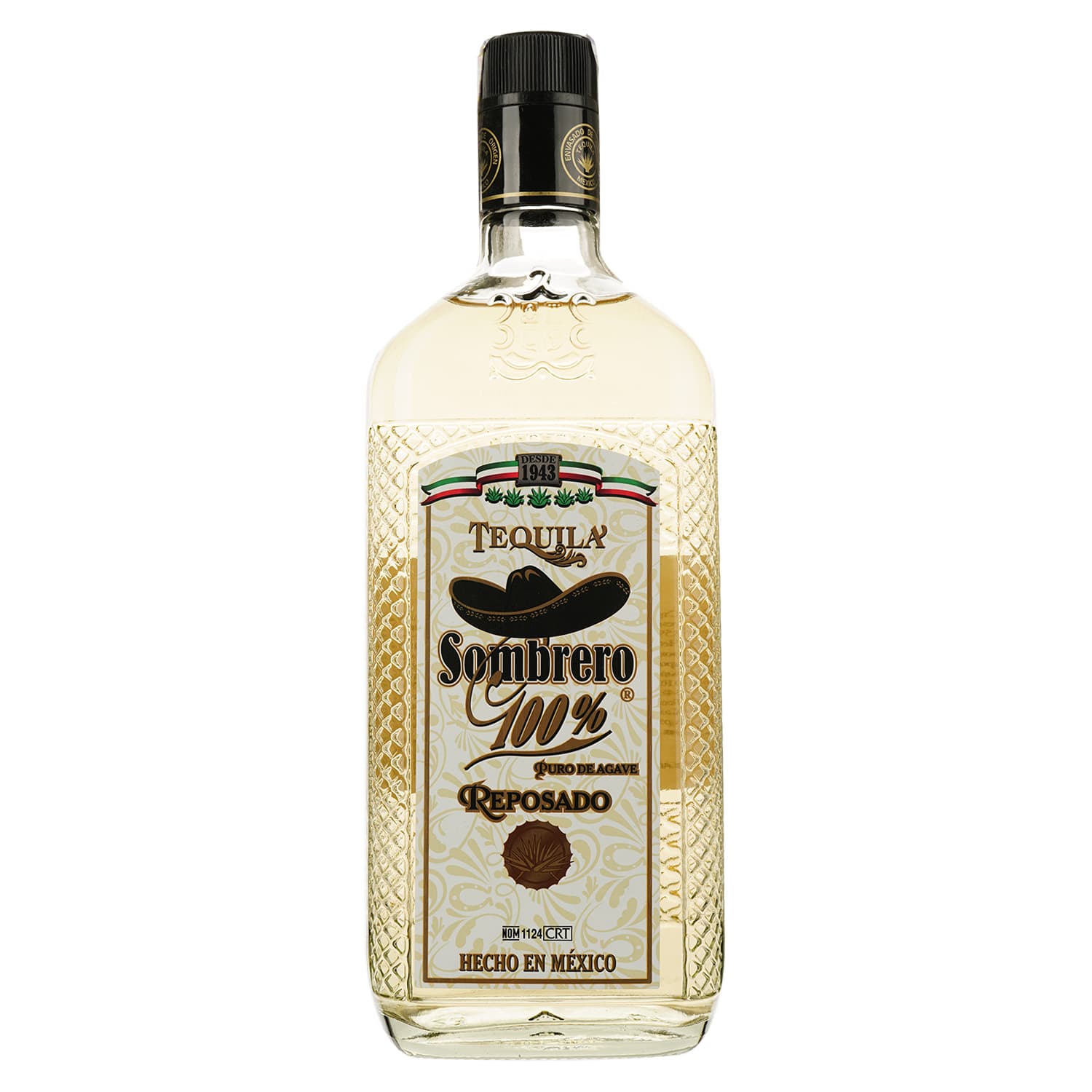 Текіла Sombrero Reposado 100% Agave, 38%, 0,7 л